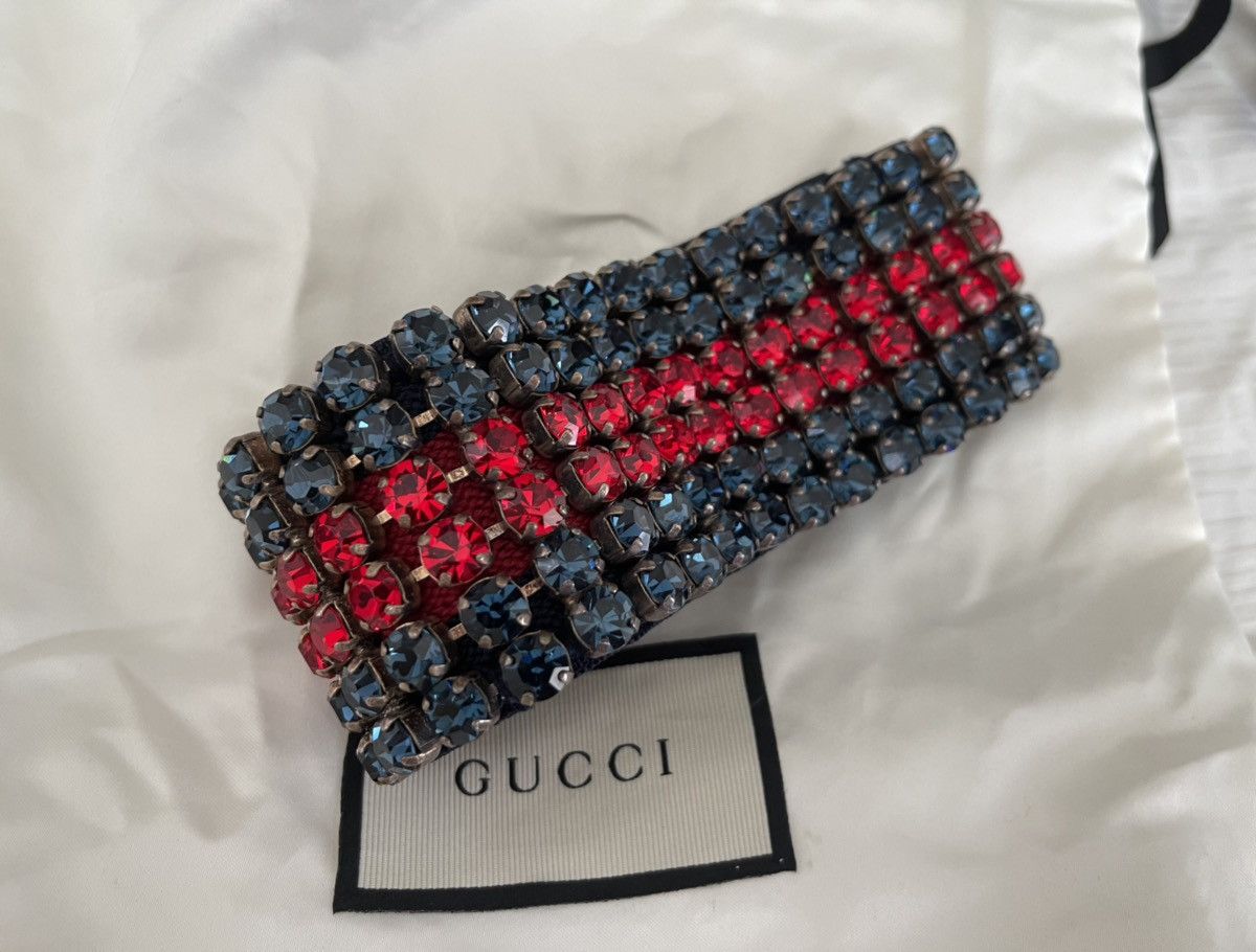 Swarovski red and blue bedazzled headband