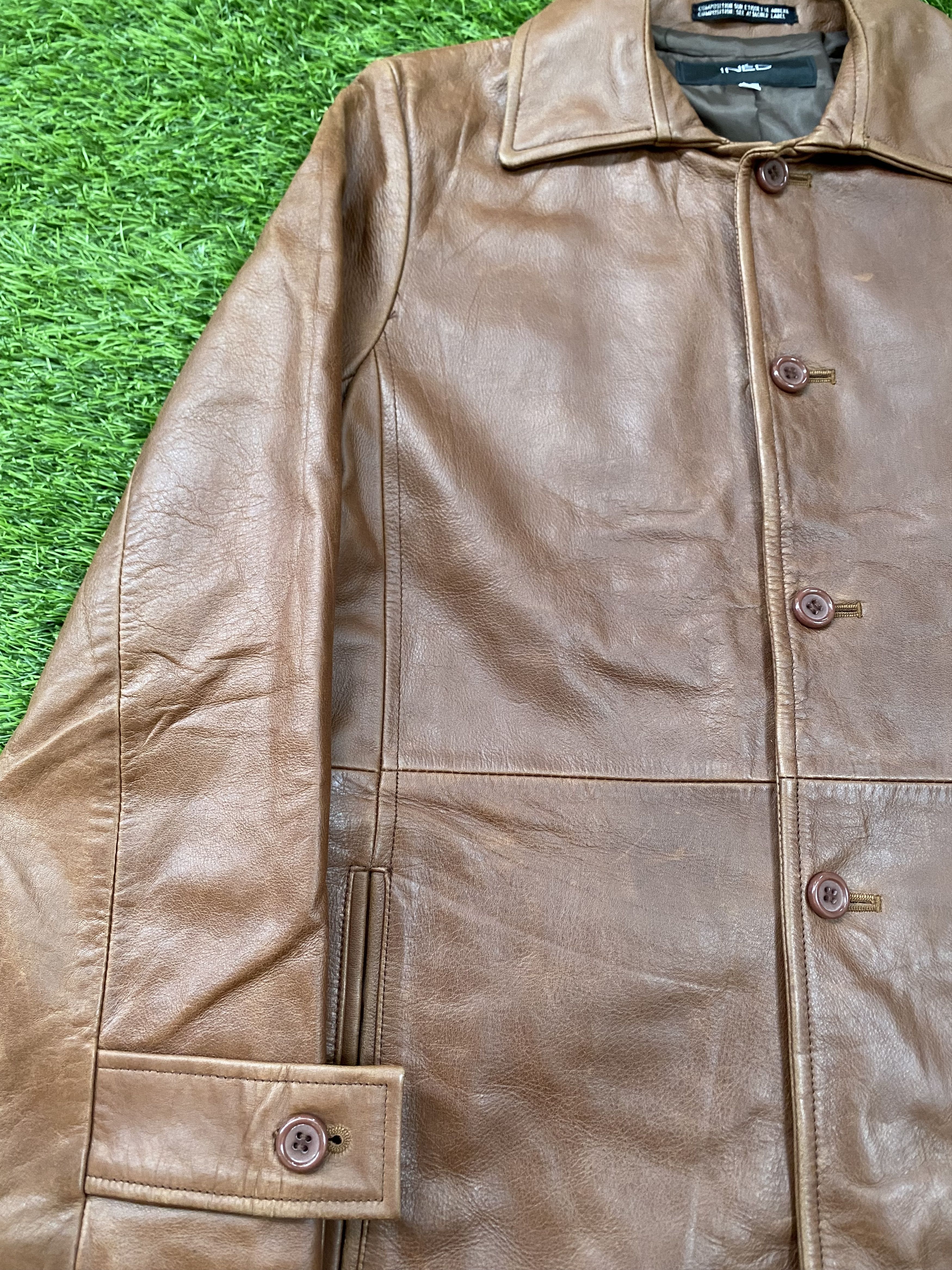 Japanese Brand × Yohji Yamamoto Vintage Ined By Yohji Yamamoto Leather Coat Jacket Size M / US 6-8 / IT 42-44 - 5 Thumbnail
