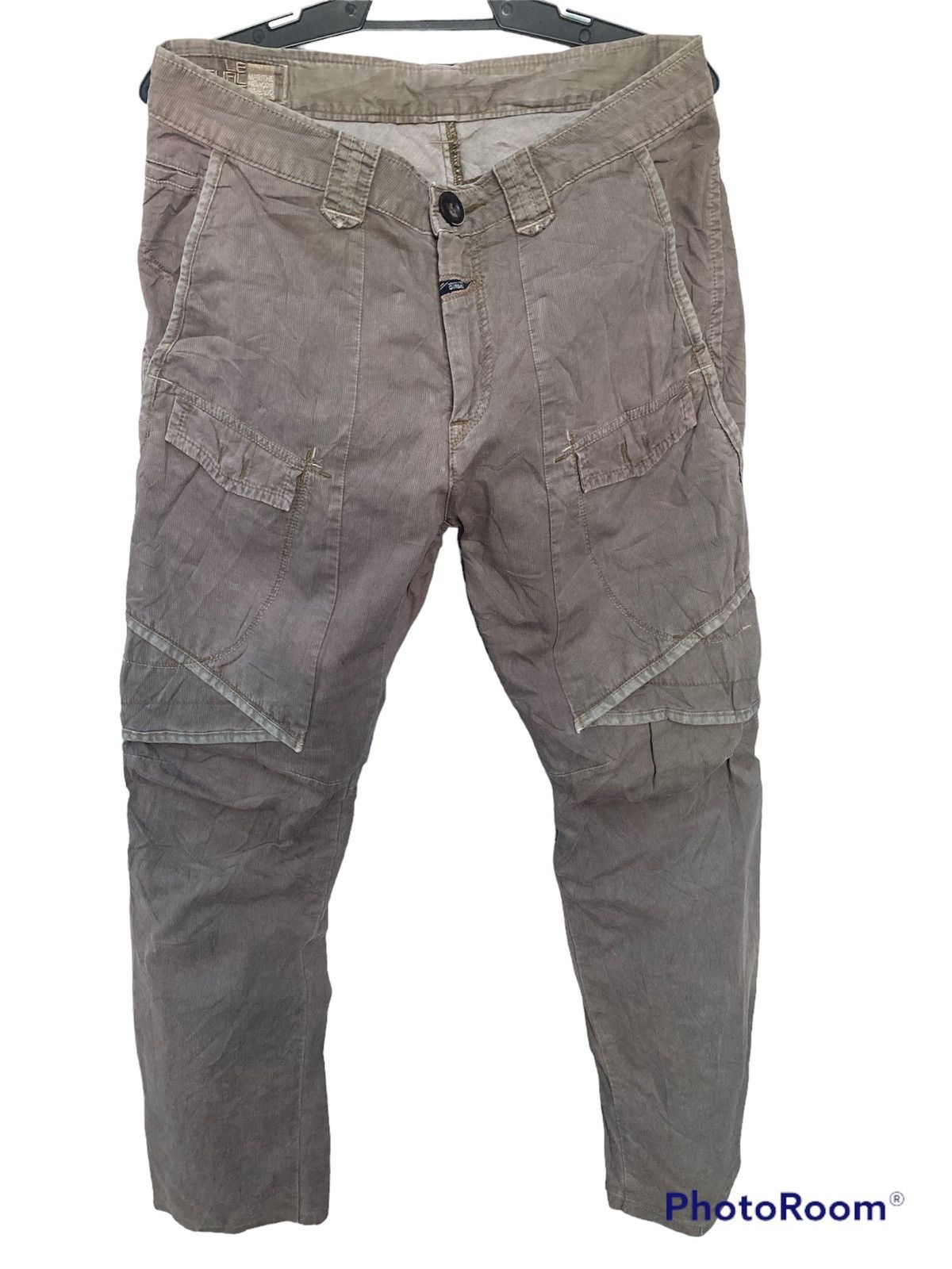 Marithe Francois Girbaud light grey cotton cargo pants - size 32