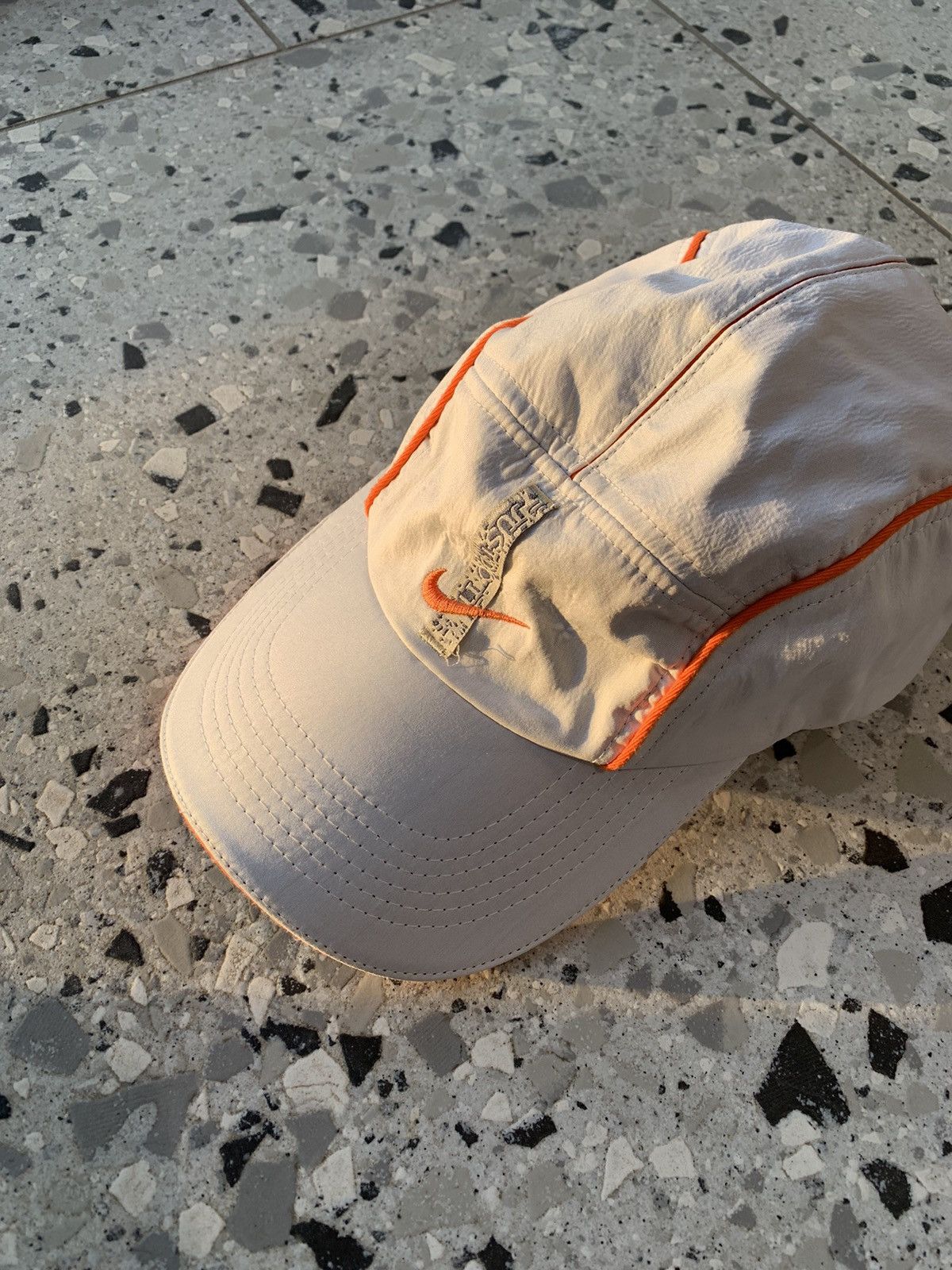 Nike × Vintage Vintage Nike Y2K 5 panel Hat Cap Orange Stripes Size ONE SIZE - 2 Thumbnail