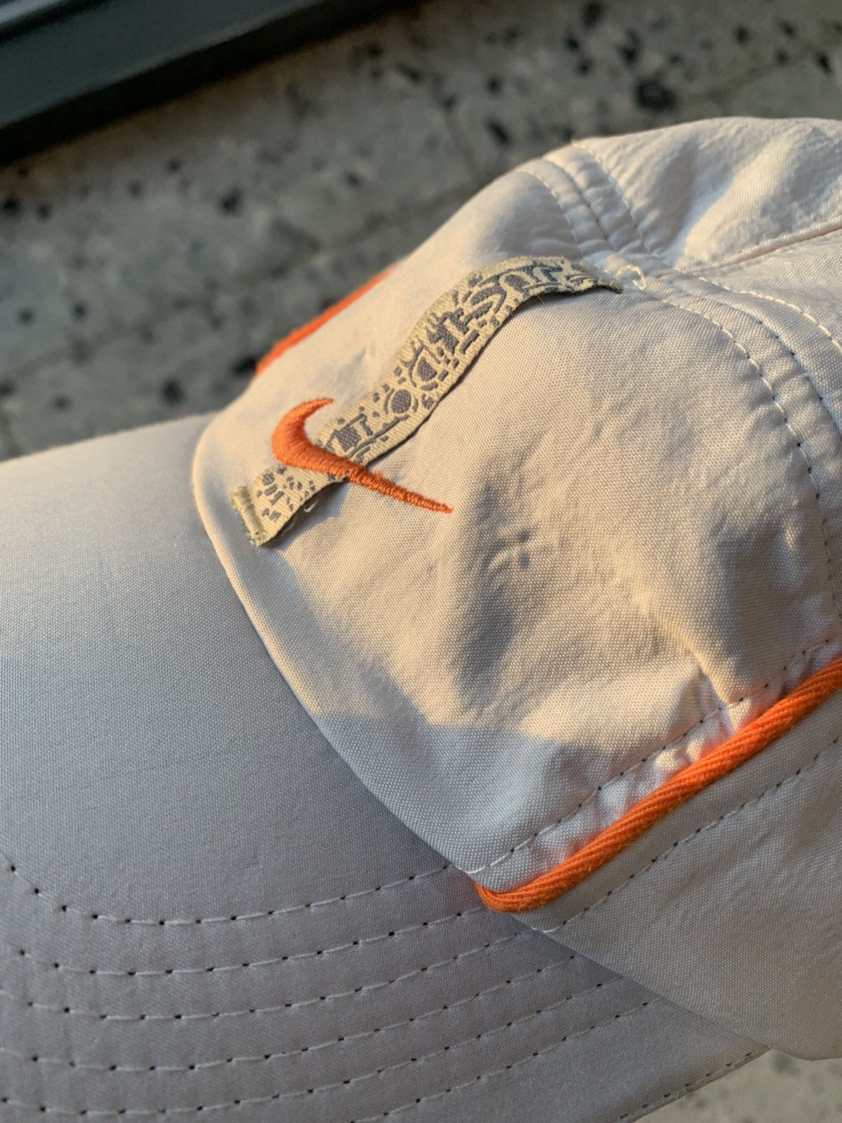Nike × Vintage Vintage Nike Y2K 5 panel Hat Cap Orange Stripes Size ONE SIZE - 7 Thumbnail