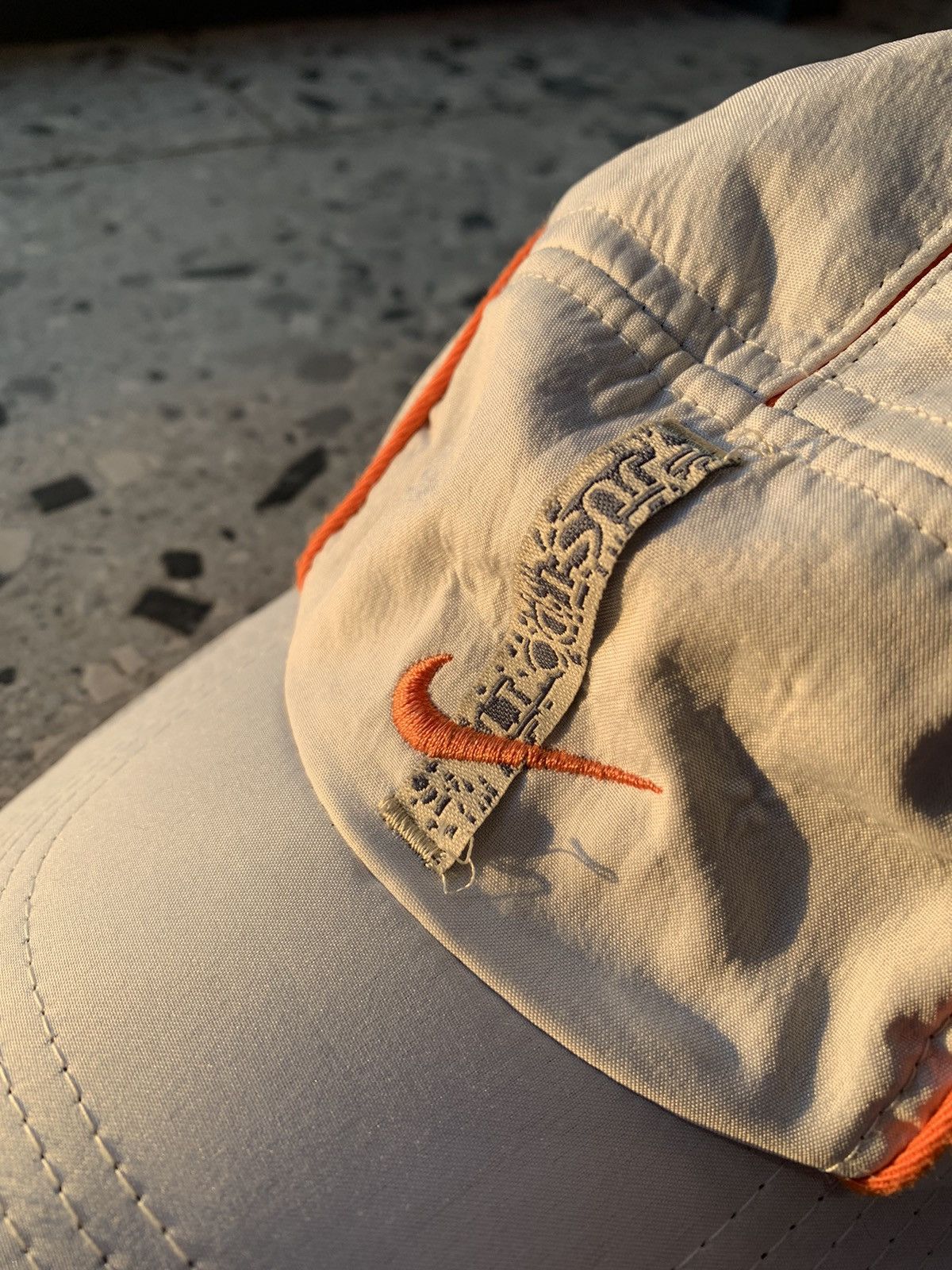 Nike × Vintage Vintage Nike Y2K 5 panel Hat Cap Orange Stripes Size ONE SIZE - 3 Thumbnail