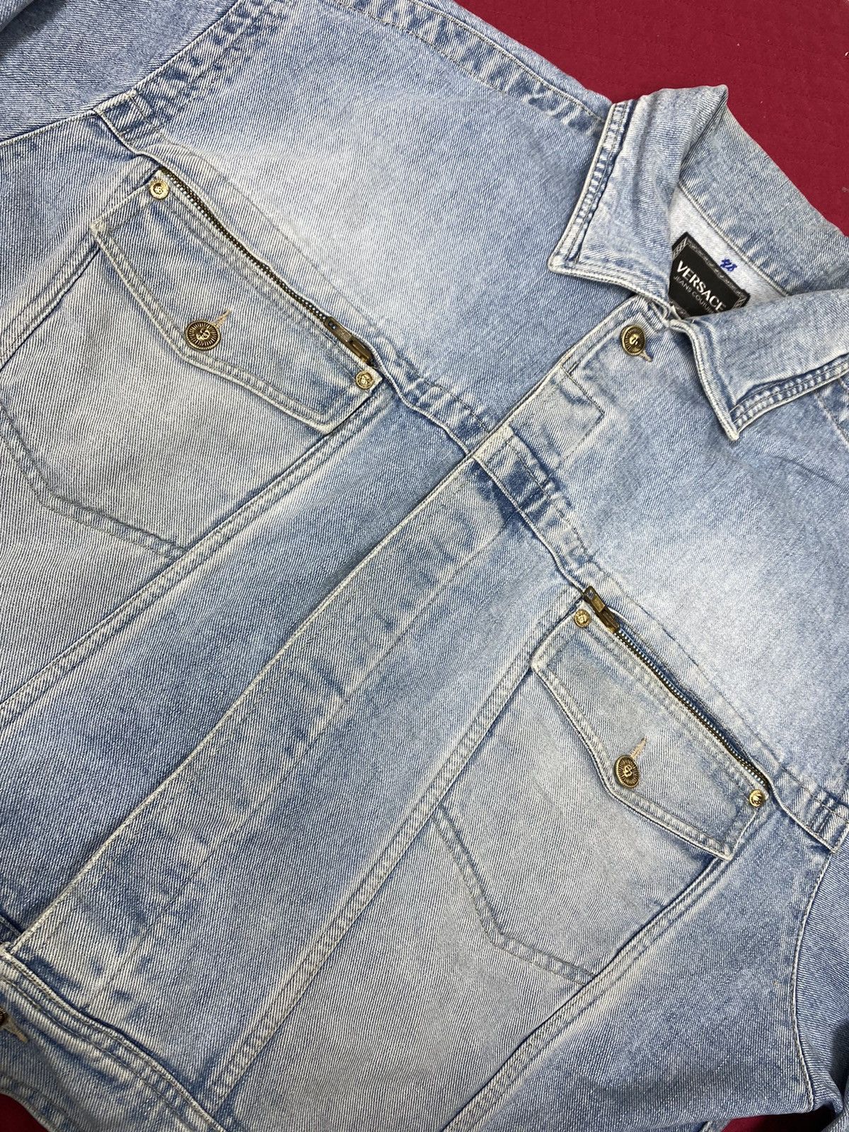 Versace Vintage Versace Jeans Couture Big Logo Denim Jacket. J069 Size US L / EU 52-54 / 3 - 10 Thumbnail