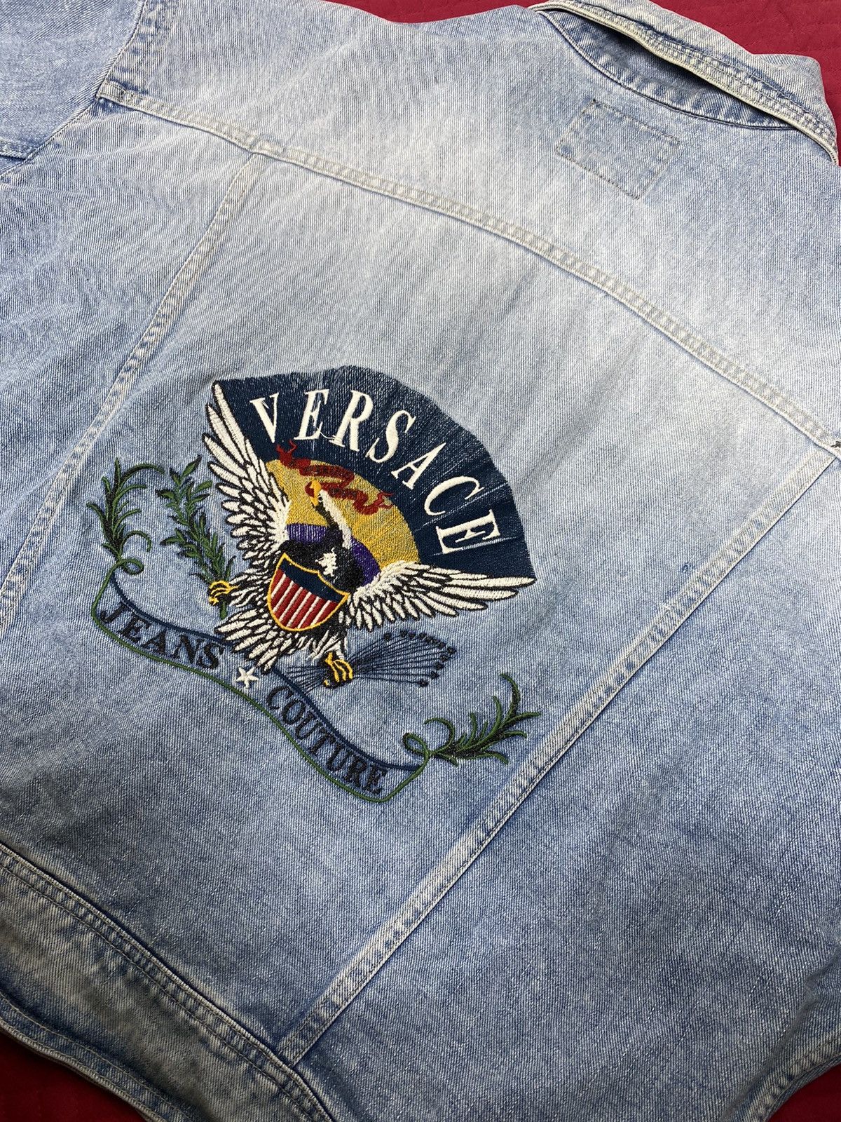 Versace Vintage Versace Jeans Couture Big Logo Denim Jacket. J069 Size US L / EU 52-54 / 3 - 13 Thumbnail