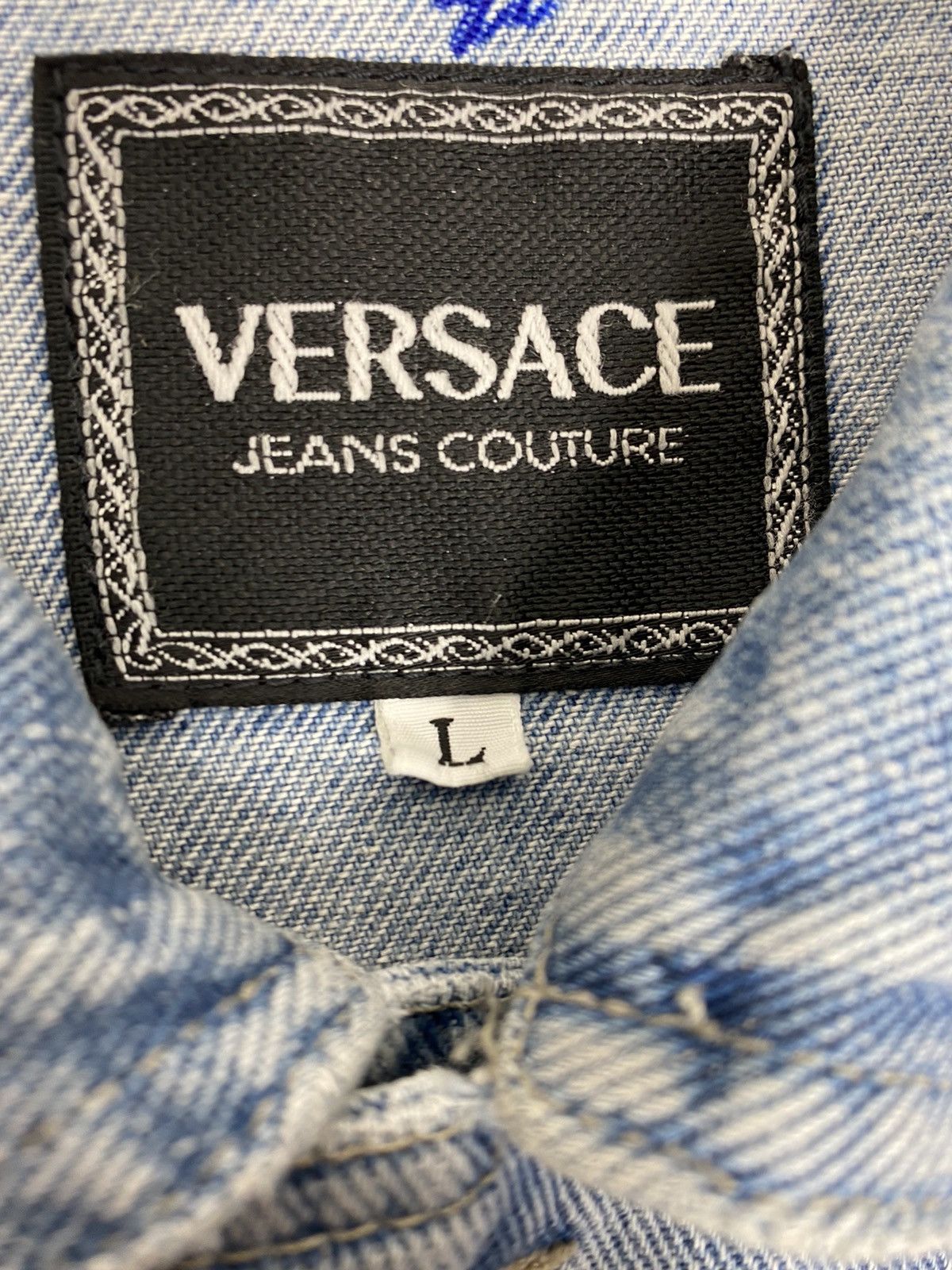 Versace Vintage Versace Jeans Couture Big Logo Denim Jacket. J069 Size US L / EU 52-54 / 3 - 4 Thumbnail