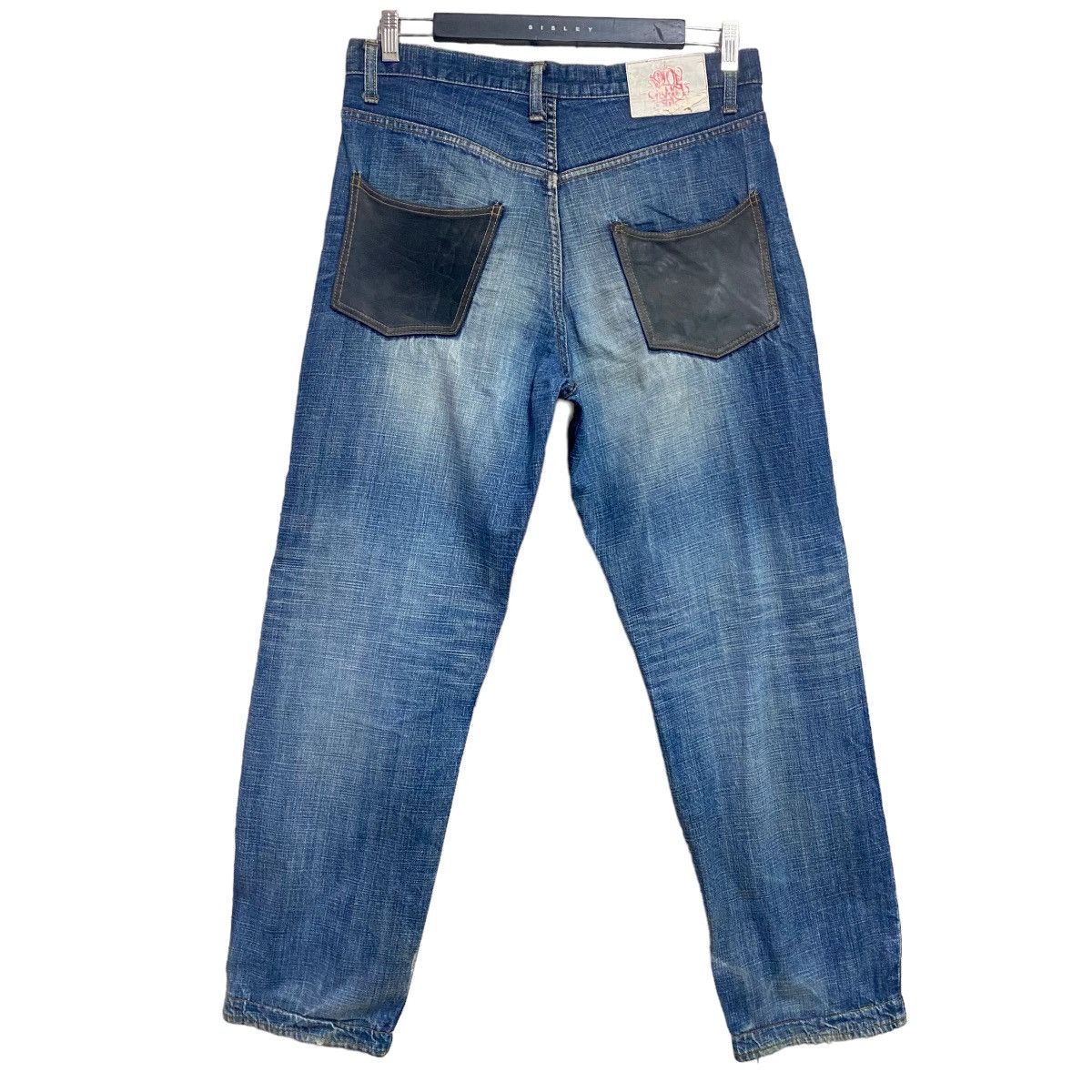 Japanese Brand Japanese Brand PLOTGATE Leather Pocket Denim Jeans Size US 33 - 1 Thumbnail