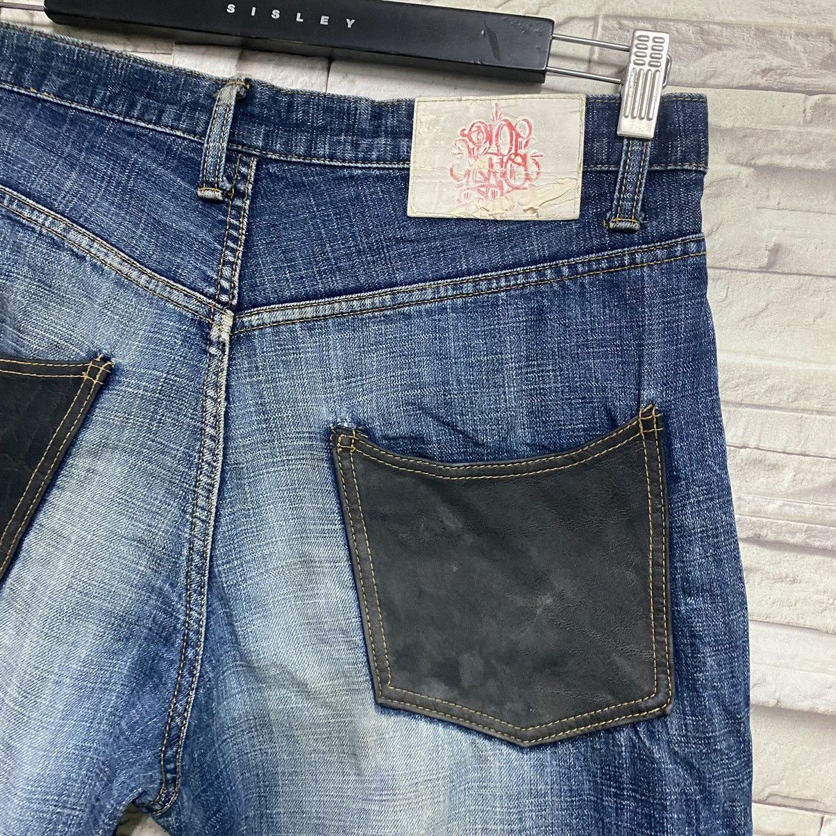 Japanese Brand Japanese Brand PLOTGATE Leather Pocket Denim Jeans Size US 33 - 13 Thumbnail