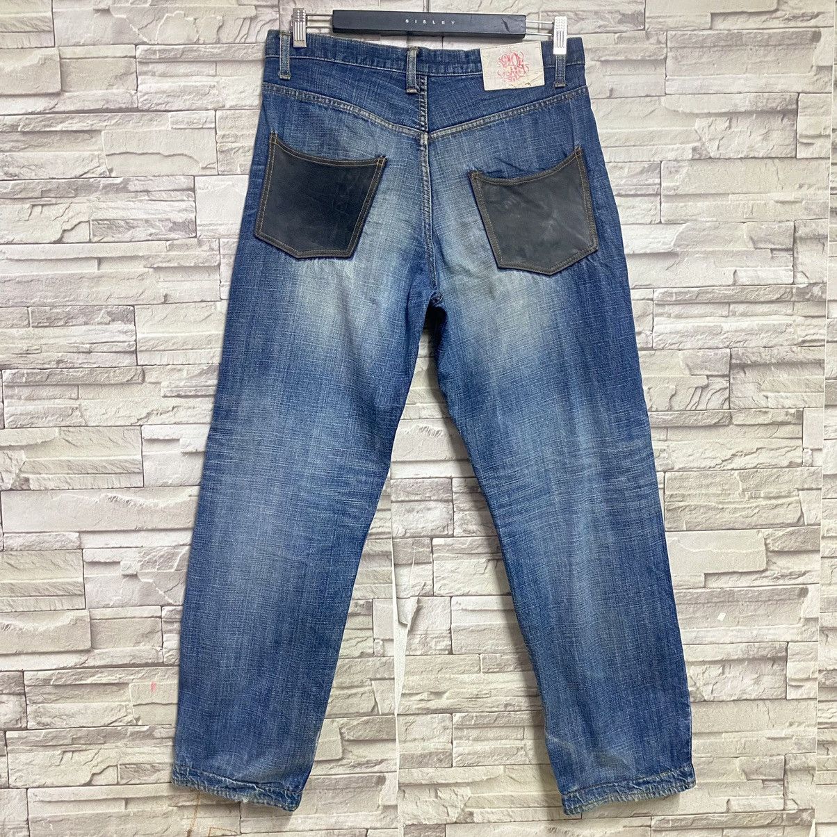Japanese Brand Japanese Brand PLOTGATE Leather Pocket Denim Jeans Size US 33 - 10 Thumbnail
