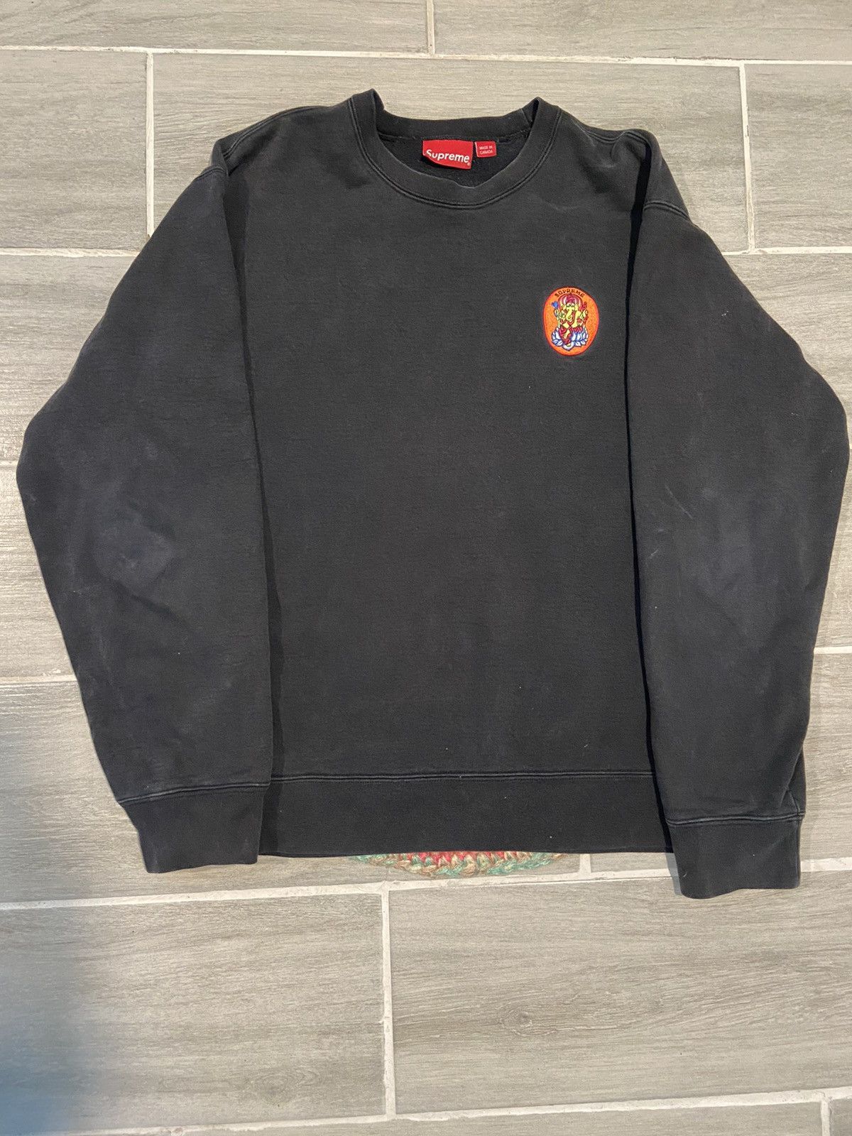 Image of Supreme Ganesh Crewneck Ss18 in Black, Men's (Size XL)