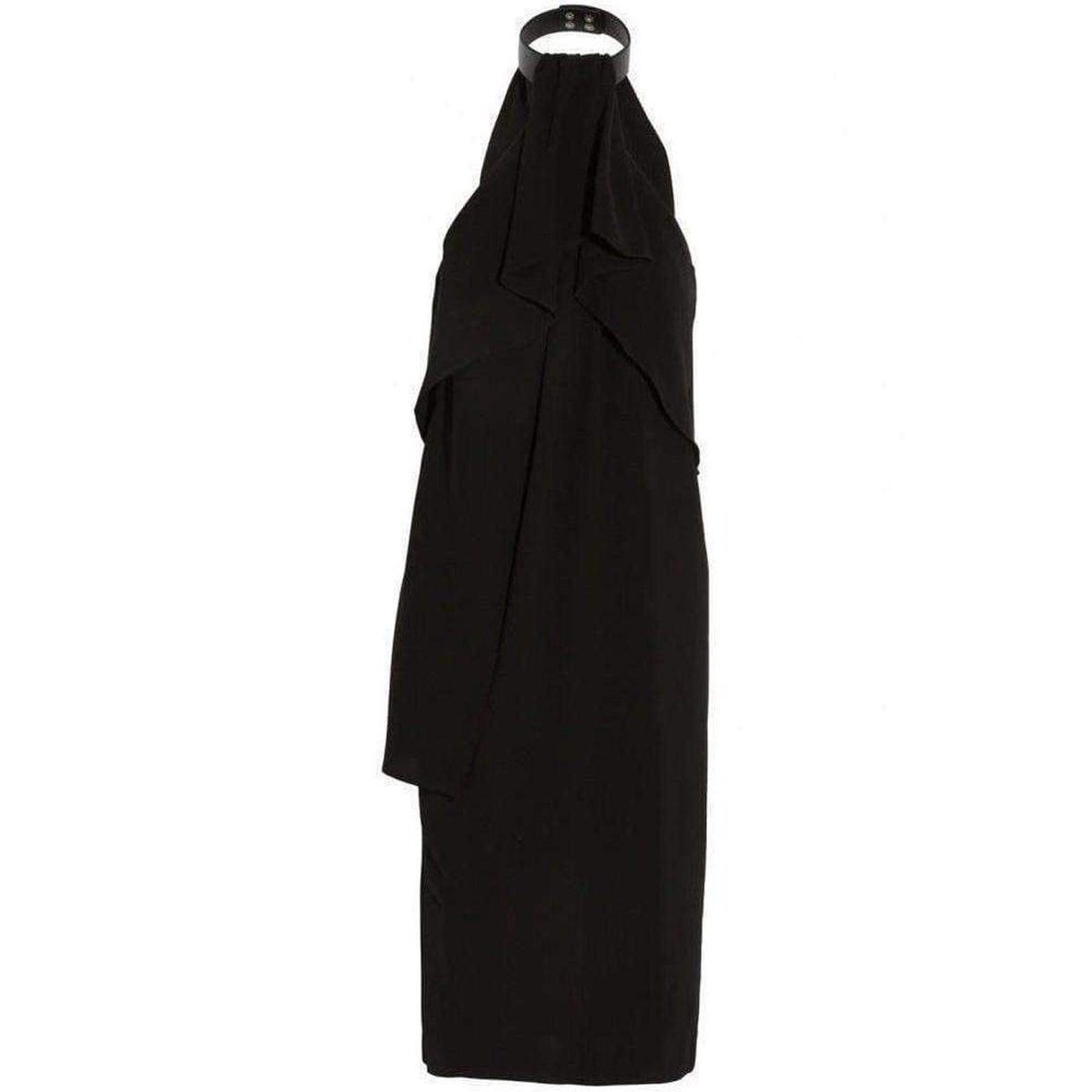 Ruffled Halterneck Crepe Dress