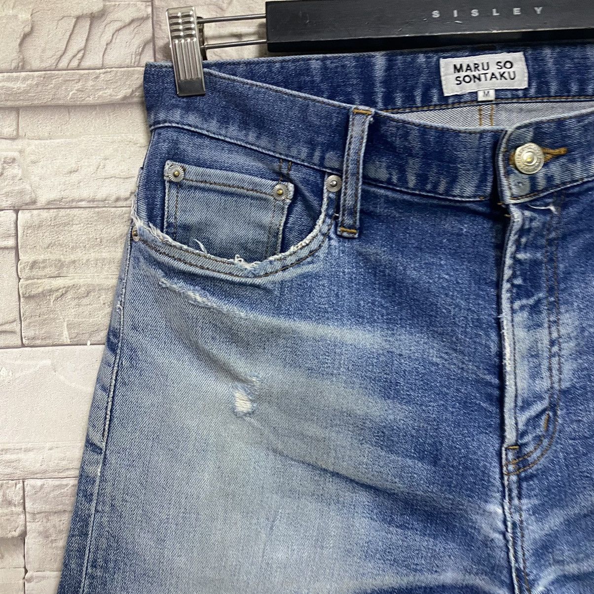 Japanese Brand MARU SO SONTAKU Ripped Skinny Jeans Made in Japan Size US 31 - 7 Thumbnail