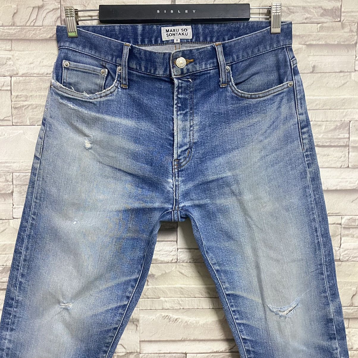 Japanese Brand MARU SO SONTAKU Ripped Skinny Jeans Made in Japan Size US 31 - 5 Thumbnail