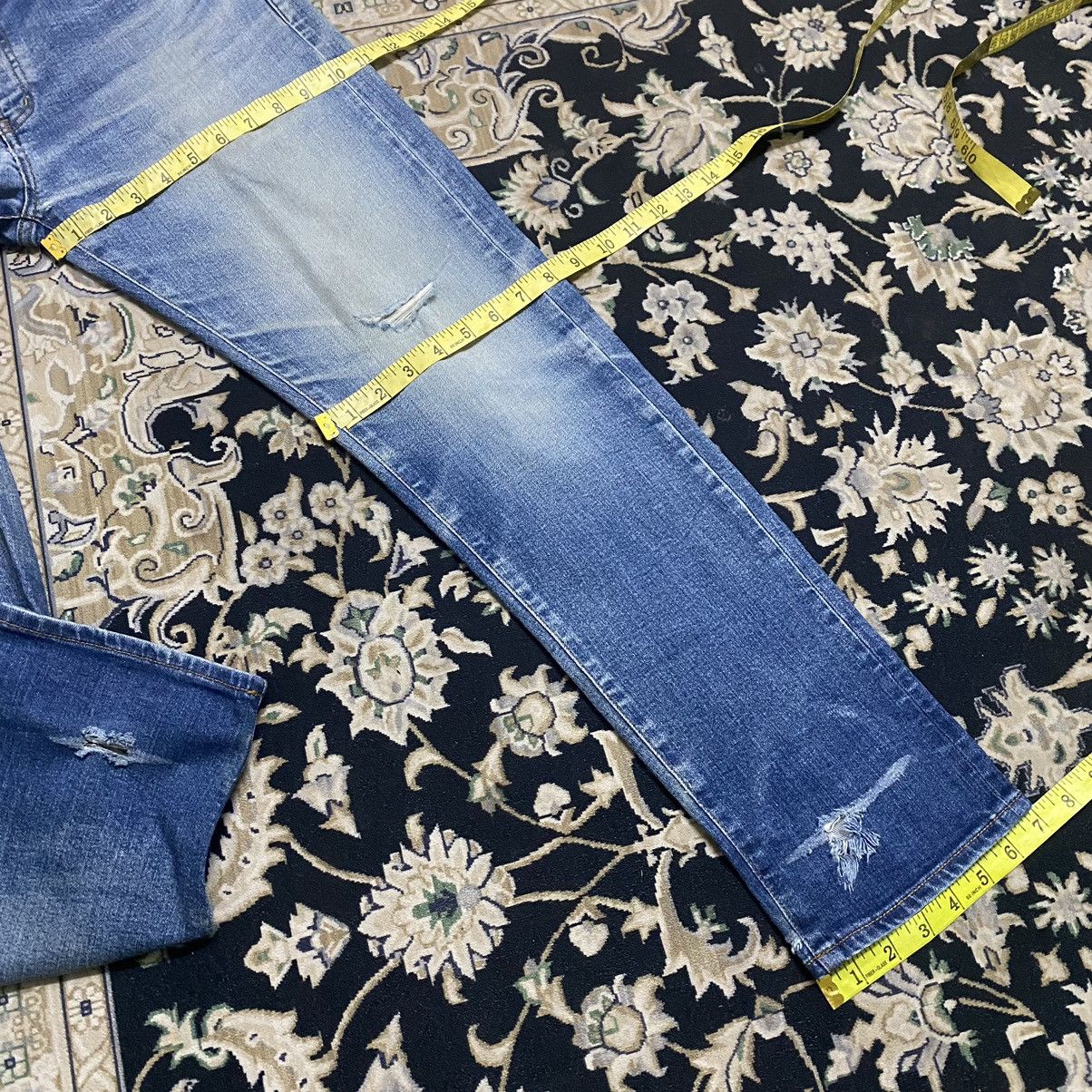 Japanese Brand MARU SO SONTAKU Ripped Skinny Jeans Made in Japan Size US 31 - 23 Thumbnail