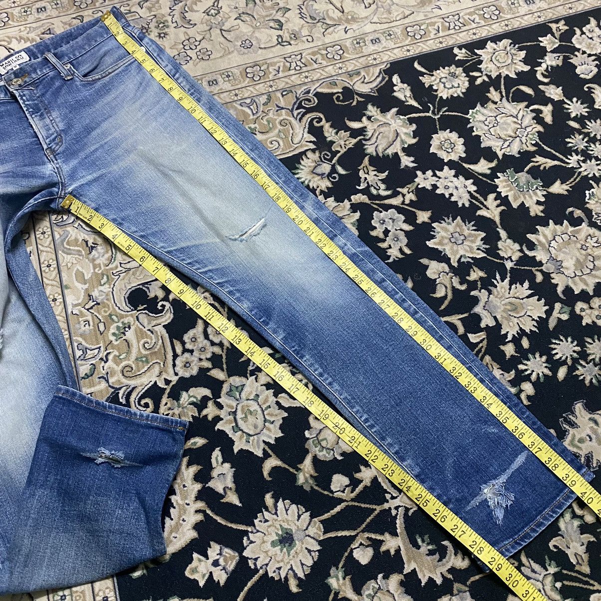 Japanese Brand MARU SO SONTAKU Ripped Skinny Jeans Made in Japan Size US 31 - 22 Thumbnail