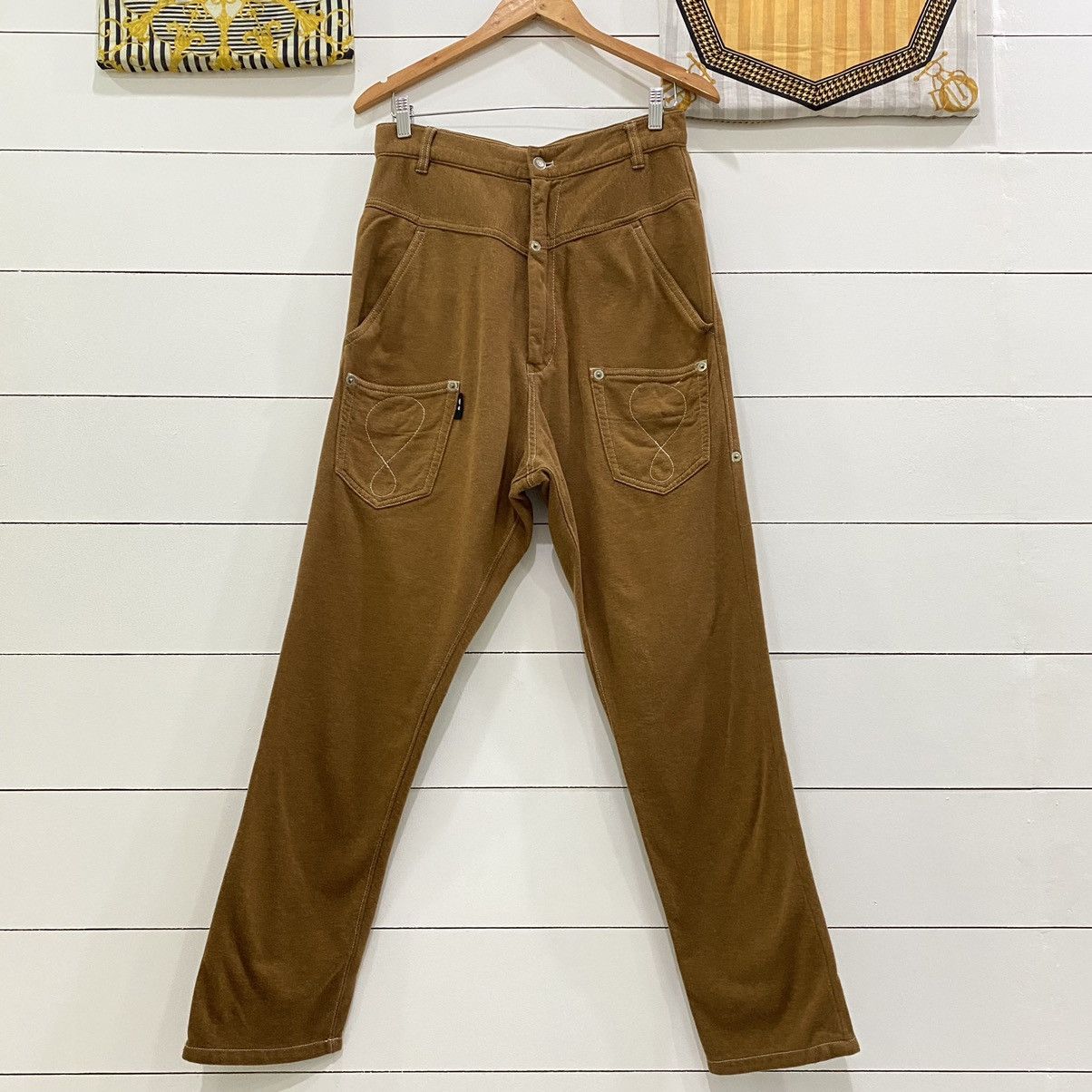 image of By Issey Miyake Highrise Bush Pants in Brown, Men's (Size 29)