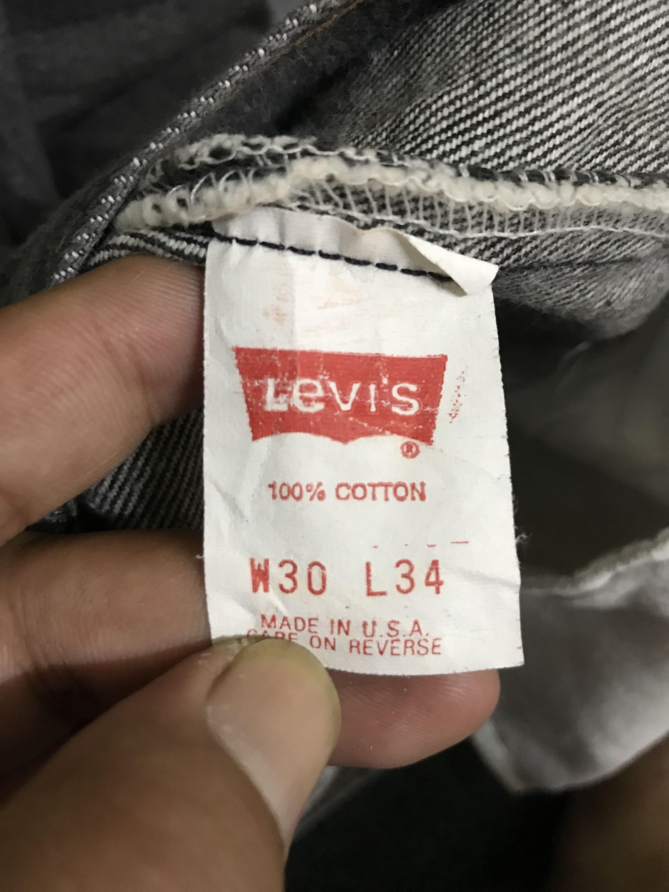 Levi's VLEV106 Vintage Levis 501 Black Jeans Size US 29 - 12 Thumbnail
