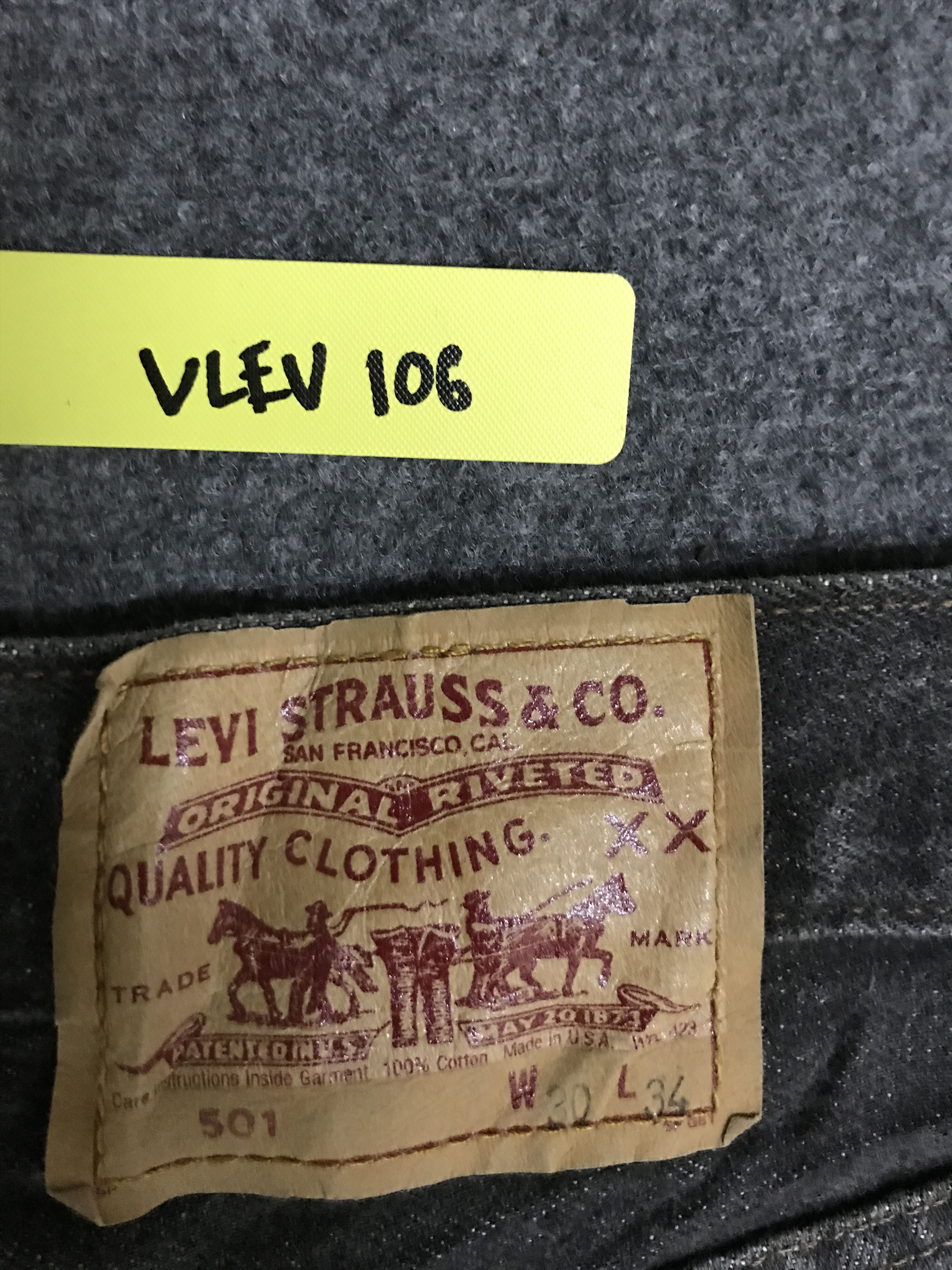Levi's VLEV106 Vintage Levis 501 Black Jeans Size US 29 - 11 Thumbnail