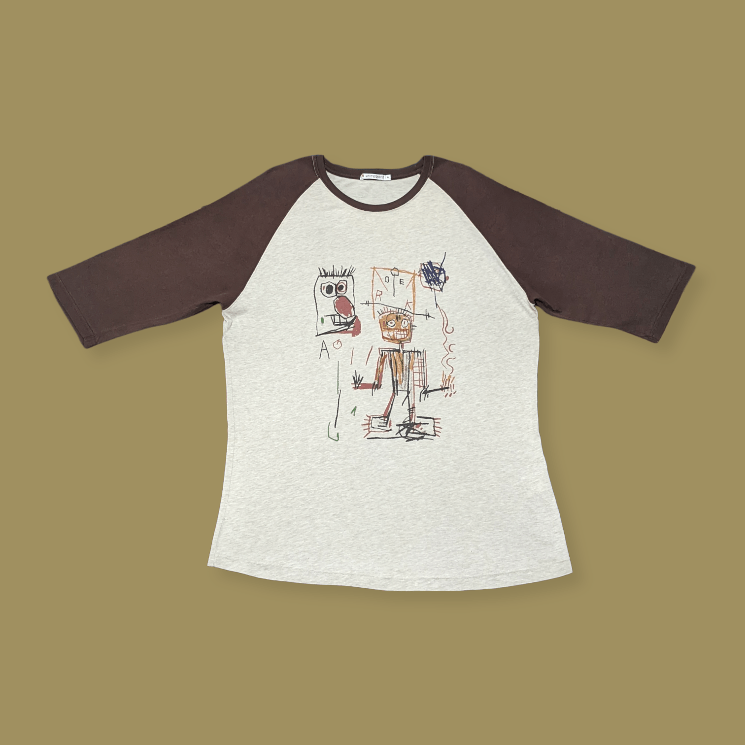 Jean-Michel Basquiat × Vintage Vintage Jean Michel Basquiat Artwork 3 Quarter T shirt Size US XL / EU 56 / 4 - 2 Thumbnail