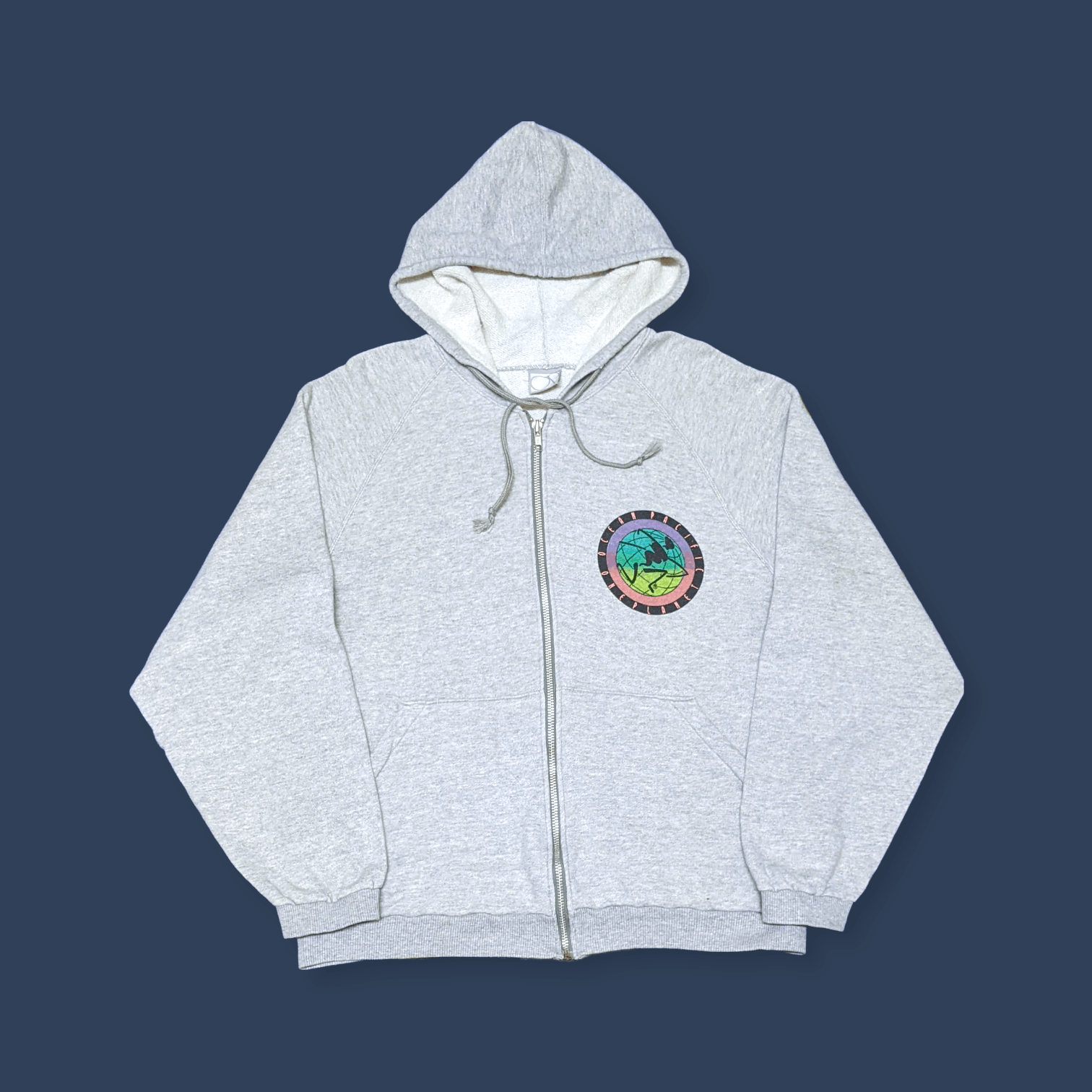 Ocean Pacific × Vintage Vintage 90s Ocean Pacific Surf One Planet Zipped Hoodie Size US M / EU 48-50 / 2 - 2 Thumbnail