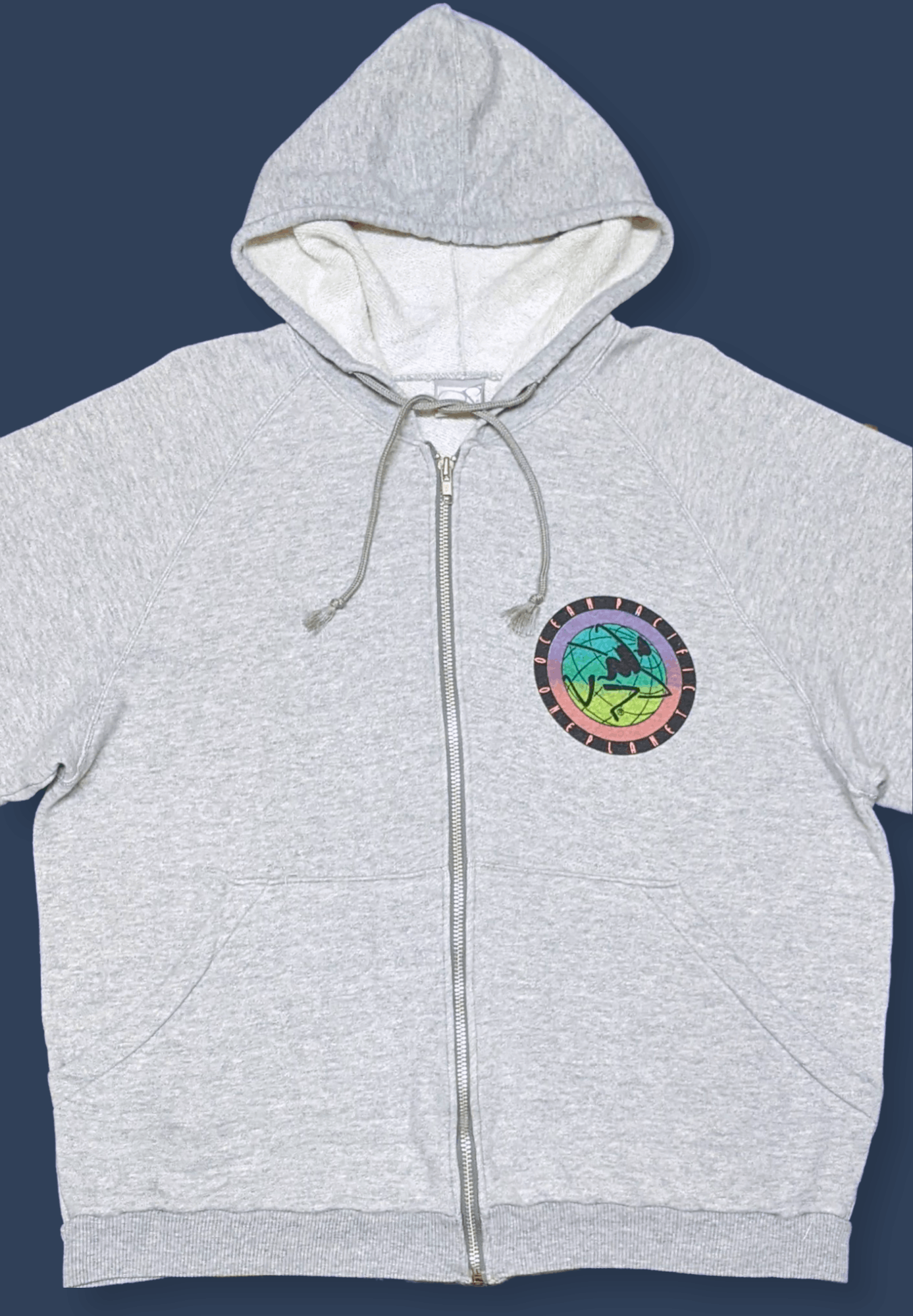 Ocean Pacific × Vintage Vintage 90s Ocean Pacific Surf One Planet Zipped Hoodie Size US M / EU 48-50 / 2 - 5 Thumbnail