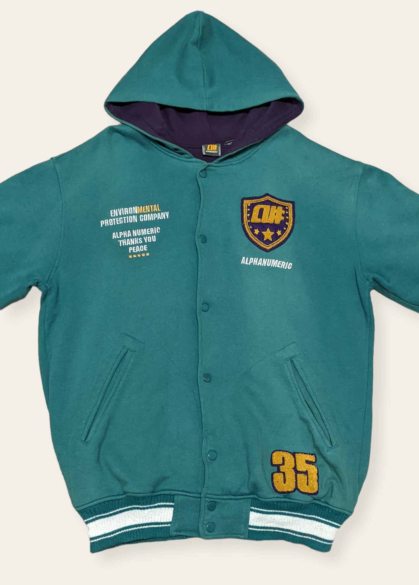 Alphanumeric × Vintage Vintage Alphanumeric Streetwear 35 Varsity Jacket Size US XL / EU 56 / 4 - 3 Thumbnail