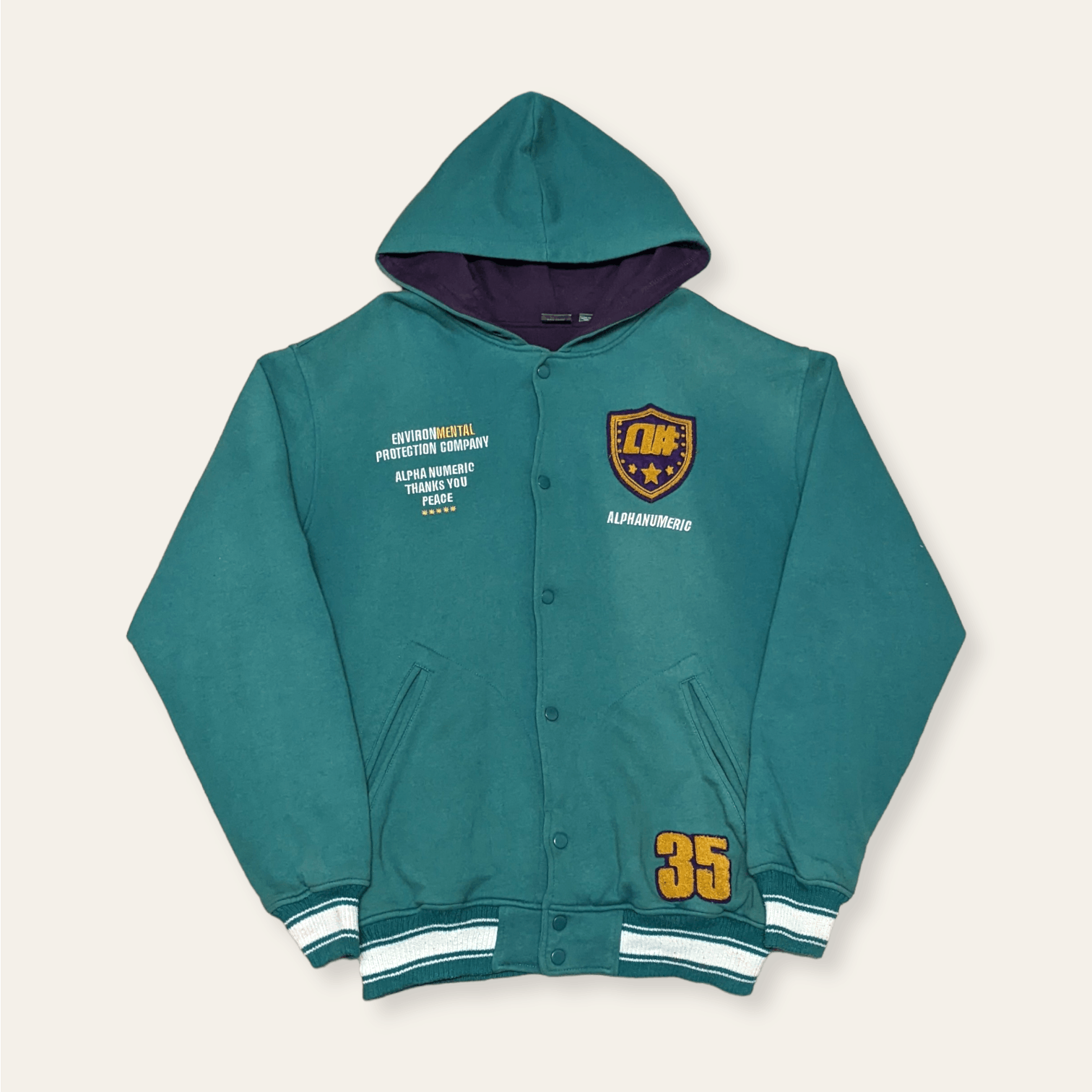 Alphanumeric × Vintage Vintage Alphanumeric Streetwear 35 Varsity Jacket Size US XL / EU 56 / 4 - 1 Thumbnail