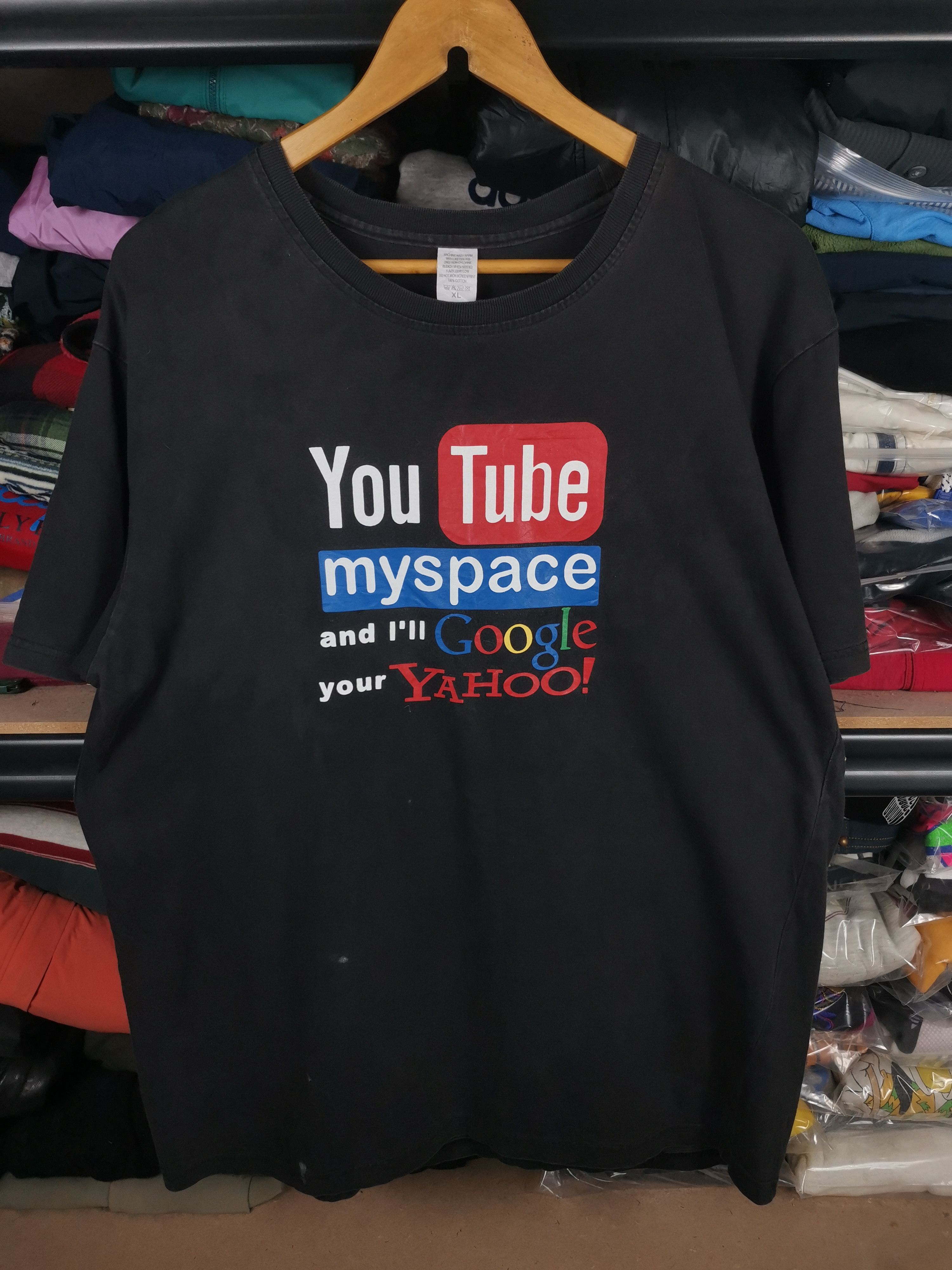 Vintage Vintage Promo Tee My space/Facebook Tshirt Sun Faded Size US L / EU 52-54 / 3 - 1 Thumbnail