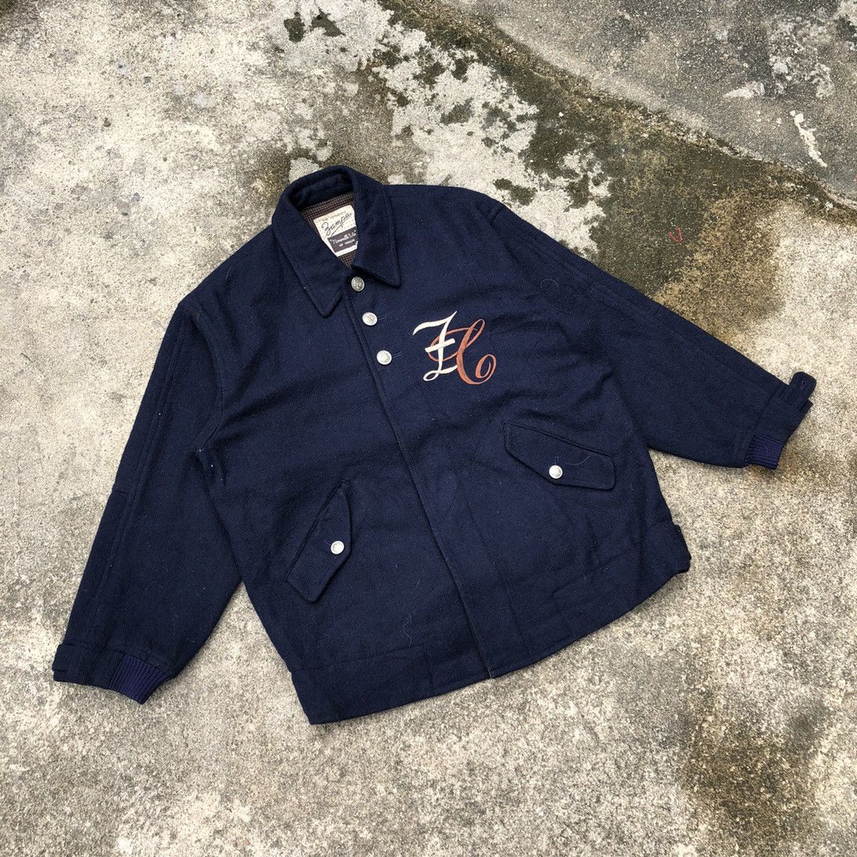 Japanese Brand 🔥Sick🔥Vintage Zampa Spellout Designer Heavy Wool Jacket Size US M / EU 48-50 / 2 - 3 Thumbnail