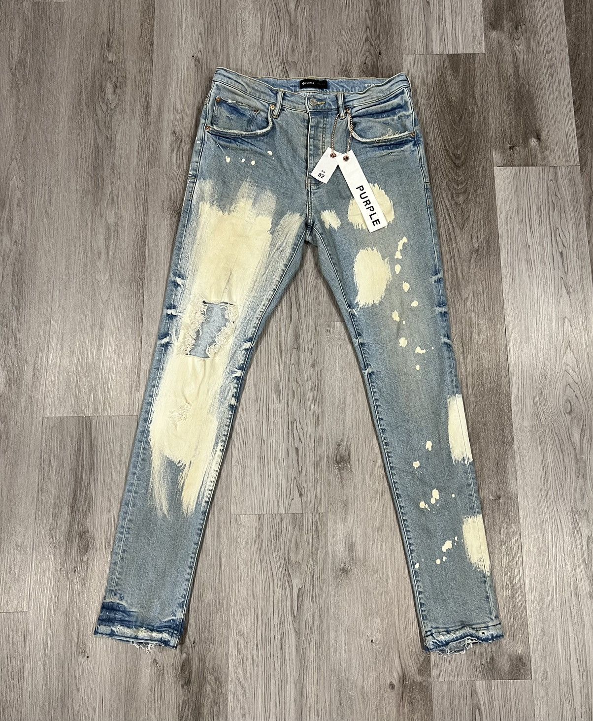 Purple Purple Distressed Jeans Size US 32 / EU 48 - 1 Thumbnail