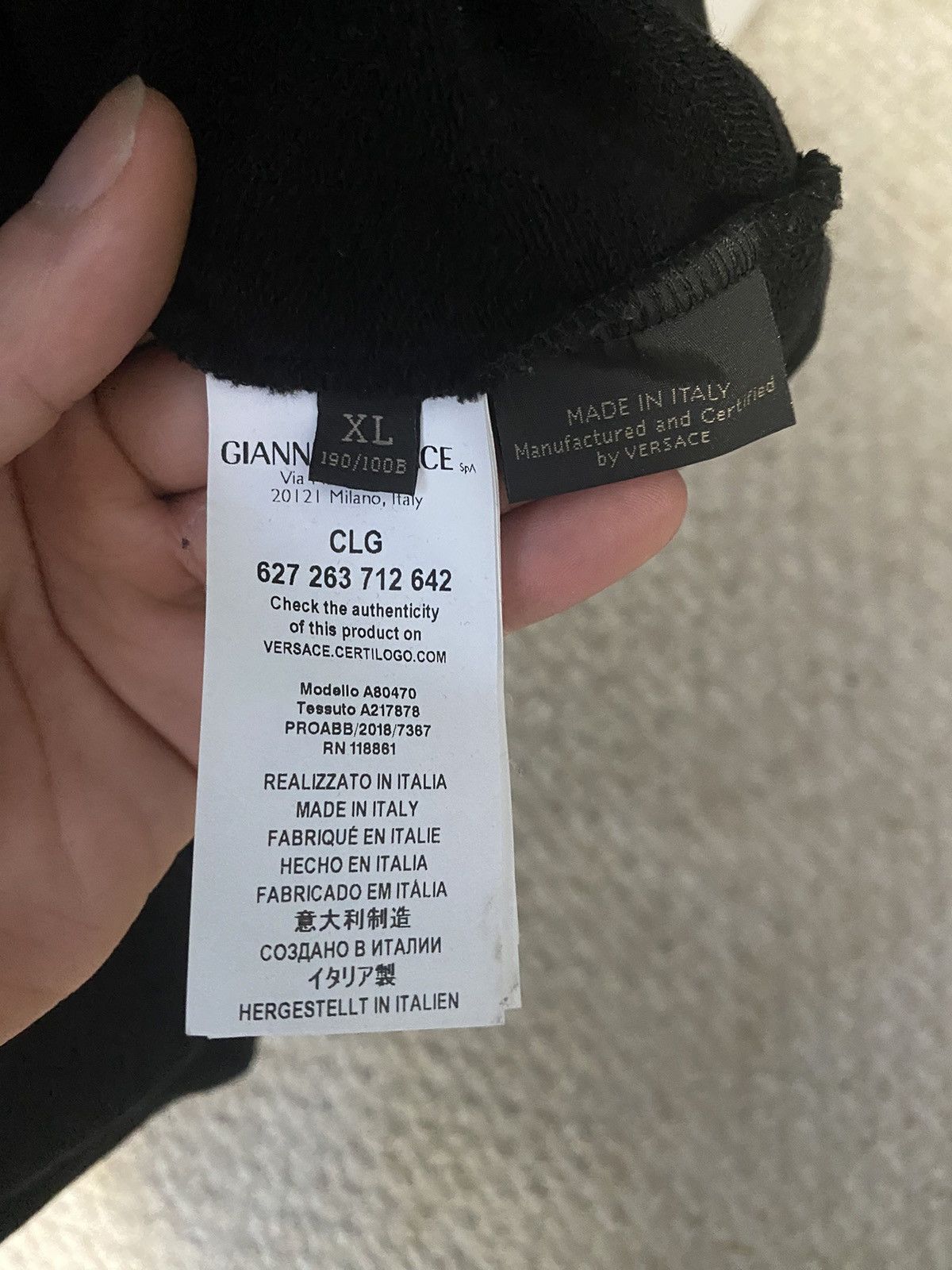 Versace Versace Men’s Black Crewneck Size US XL / EU 56 / 4 - 4 Thumbnail