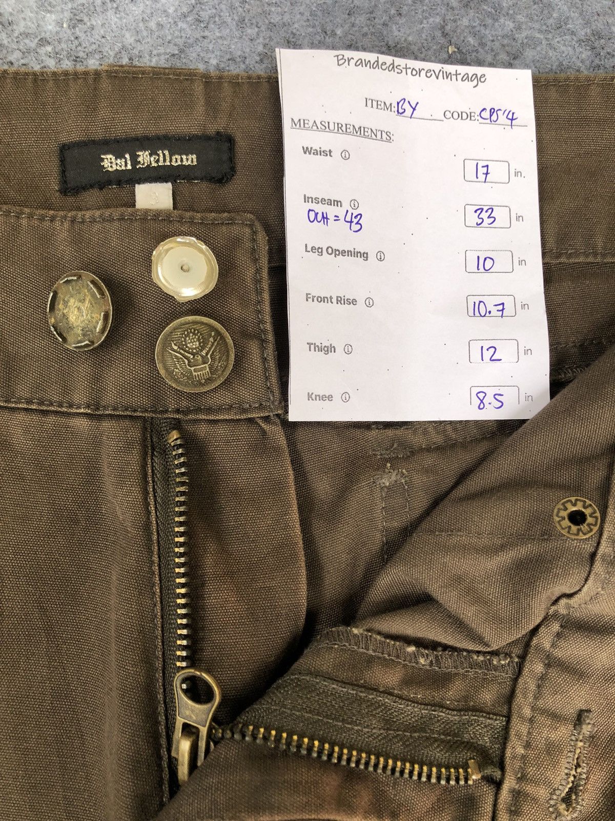 Japanese Brand RARE🔥BAL YELLOW🔥Flared Bootcut Cargo Pants Size US 34 / EU 50 - 5 Thumbnail