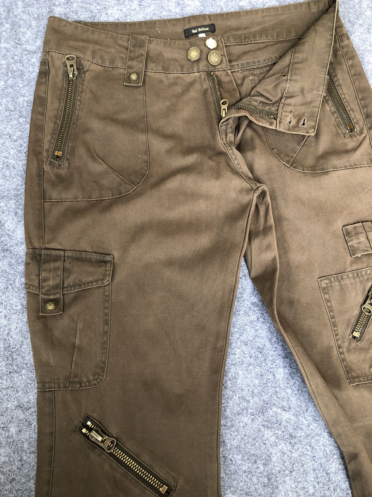 Japanese Brand RARE🔥BAL YELLOW🔥Flared Bootcut Cargo Pants Size US 34 / EU 50 - 4 Thumbnail