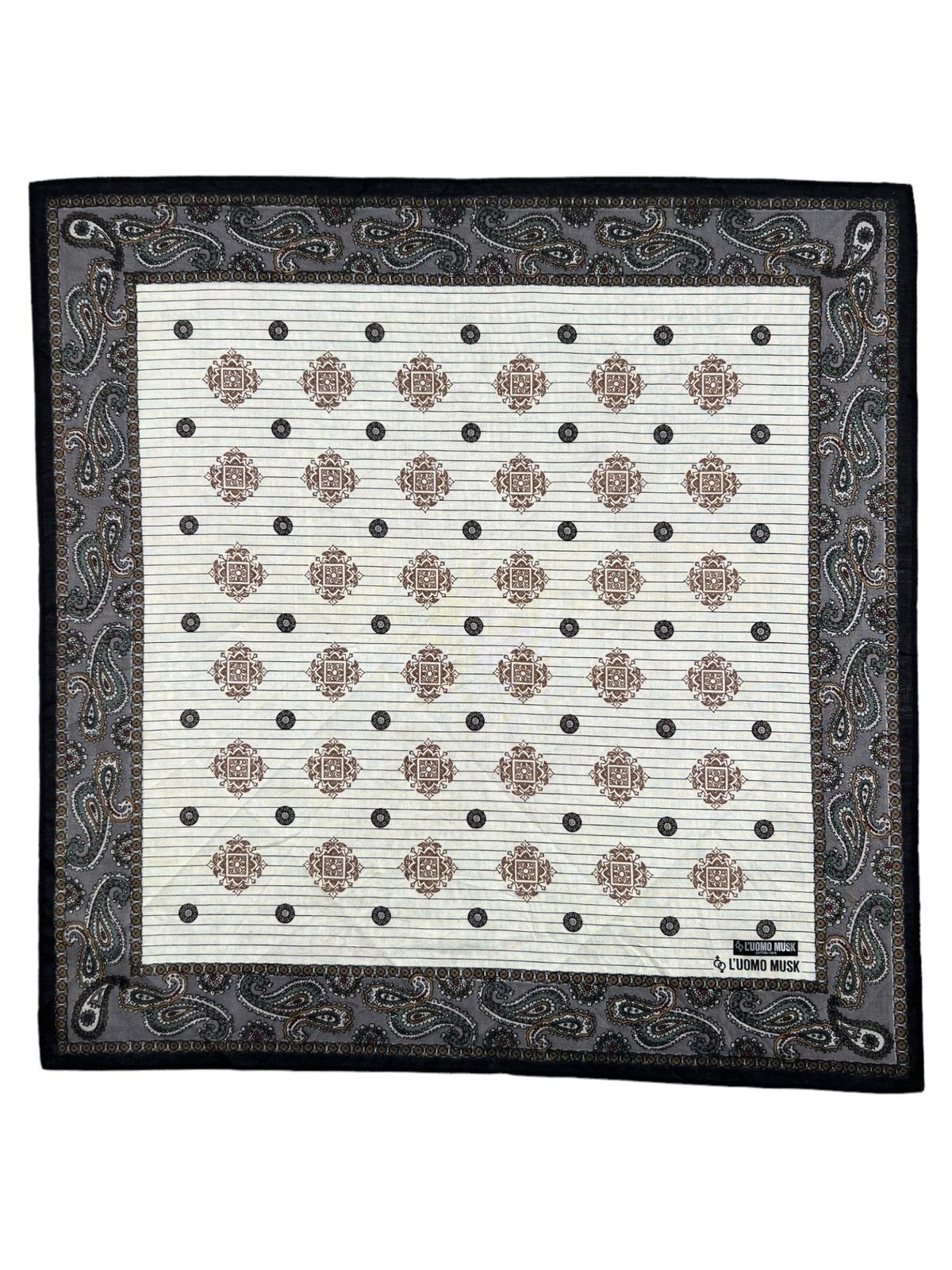 Japanese Brand L’ uomo Musk Handkerchief Neckerchief Bandana Pocketsquare Size ONE SIZE - 2 Thumbnail