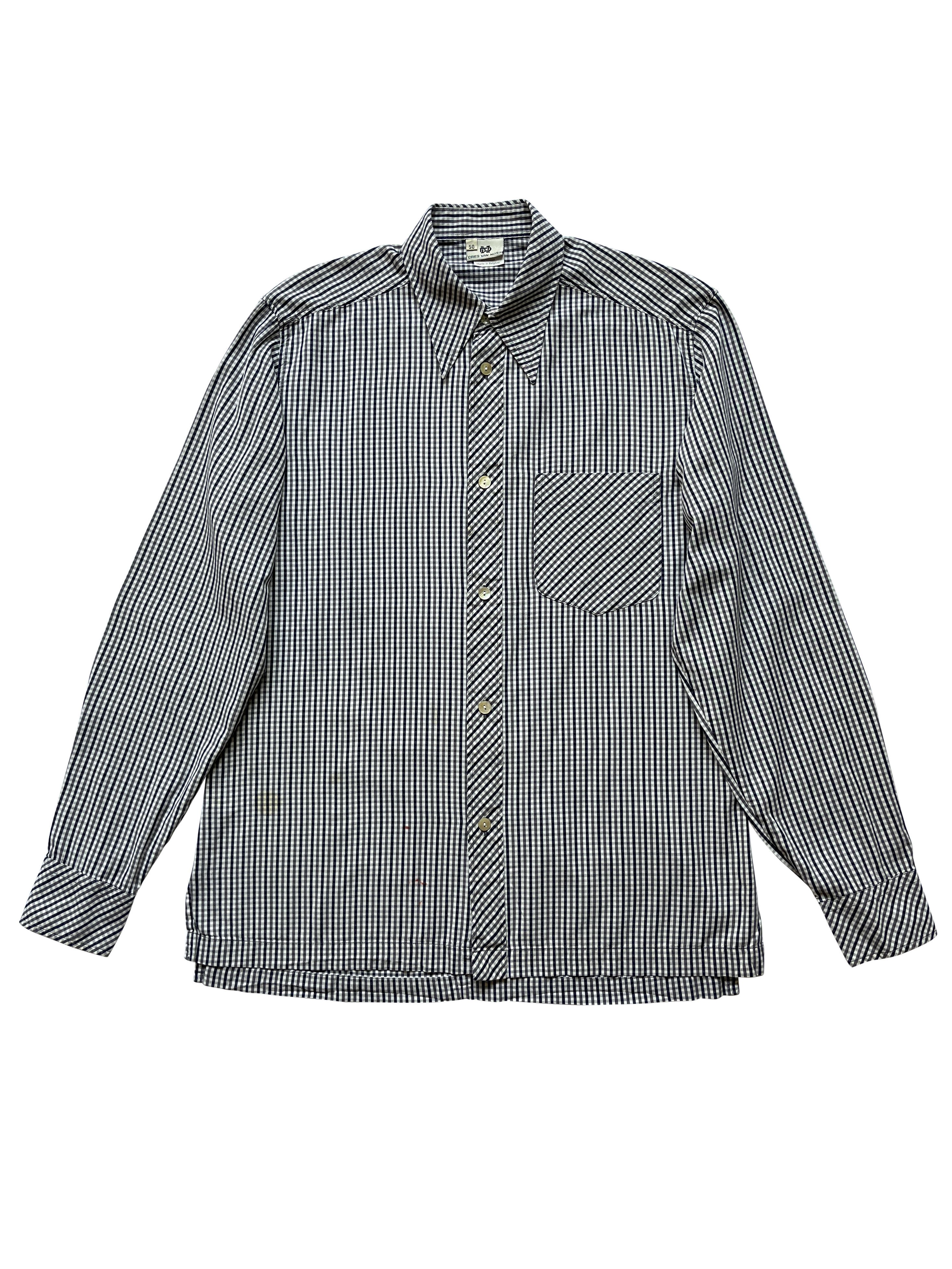Dries Van Noten ⚡️QUICK SALE⚡️1990's Dries Van Noten Blue/Grey Checked Shirt Size US M / EU 48-50 / 2 - 1 Thumbnail