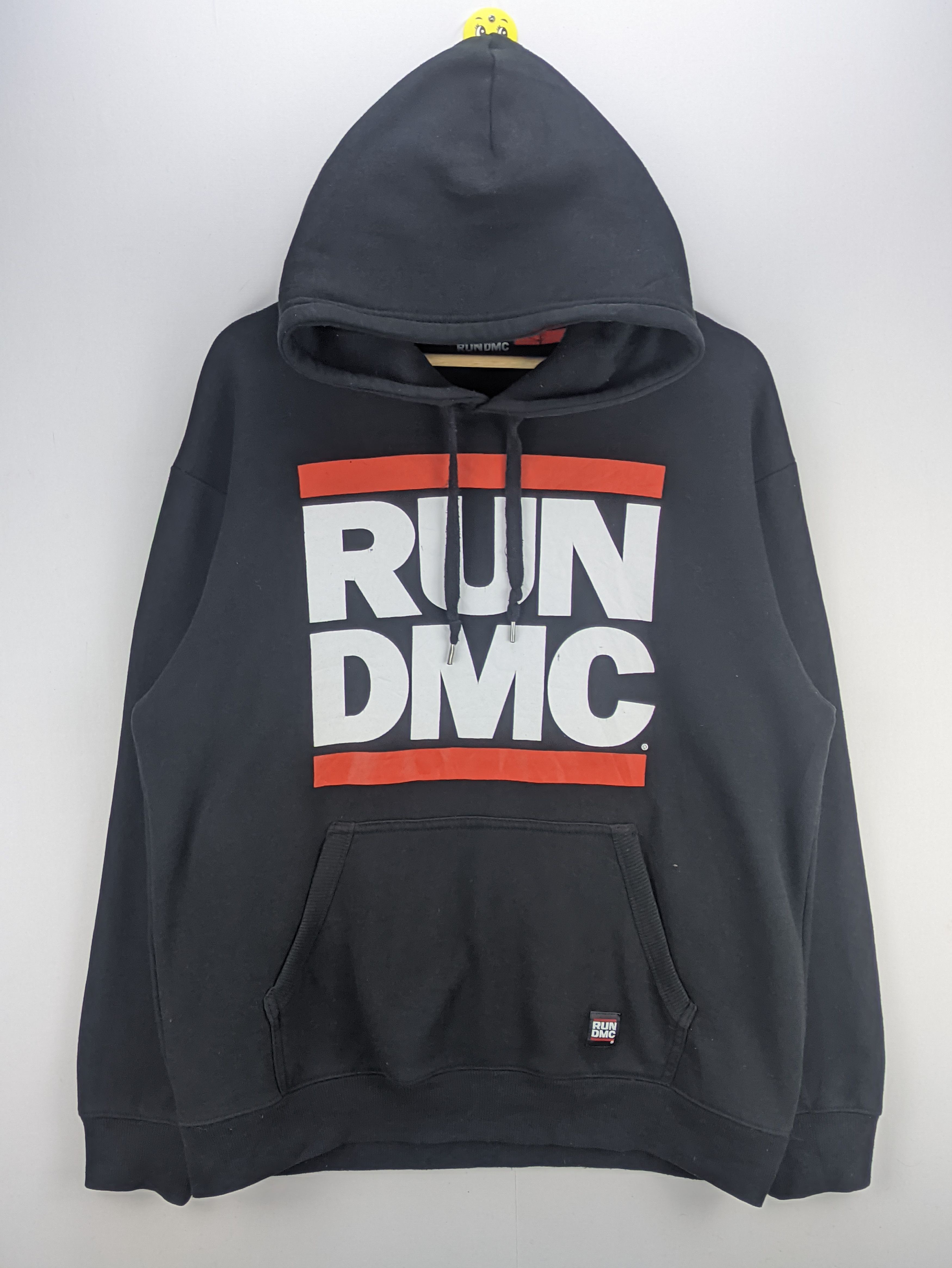 Image of Rap Tees x Run Dmc Stealsrun Dmc Hoodie Pullover Big Logo in Black, Men's (Size XL)