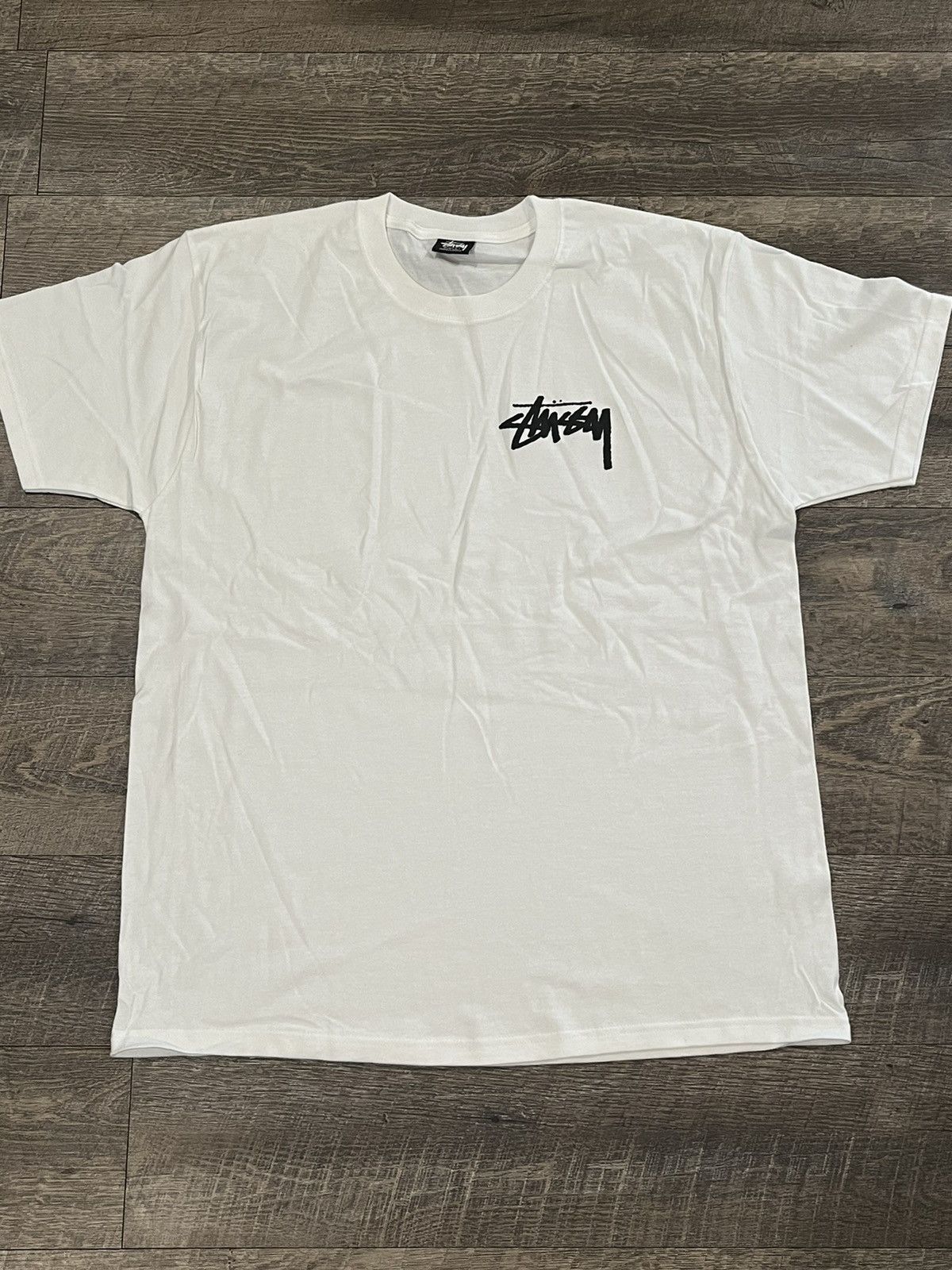 Stussy Stussy White Stock Logo Tee Size Large | Grailed