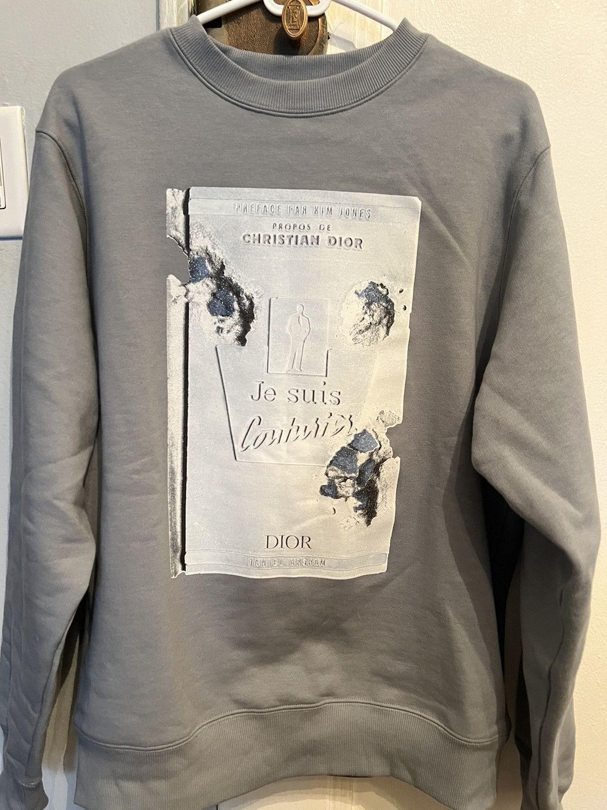 image of Christian Dior Monsieur x Dior Silvery Blue Kim Jones X Daniel Arsham Dior Sweatshirt (Size Small)