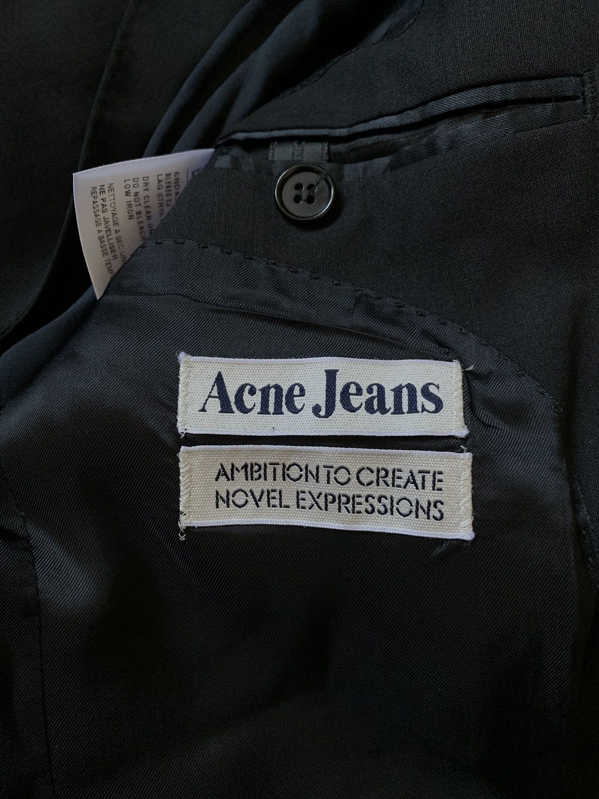 Acne Studios SS 08 Acne aktie jacket 1 black one button blazer Size 46R - 4 Thumbnail