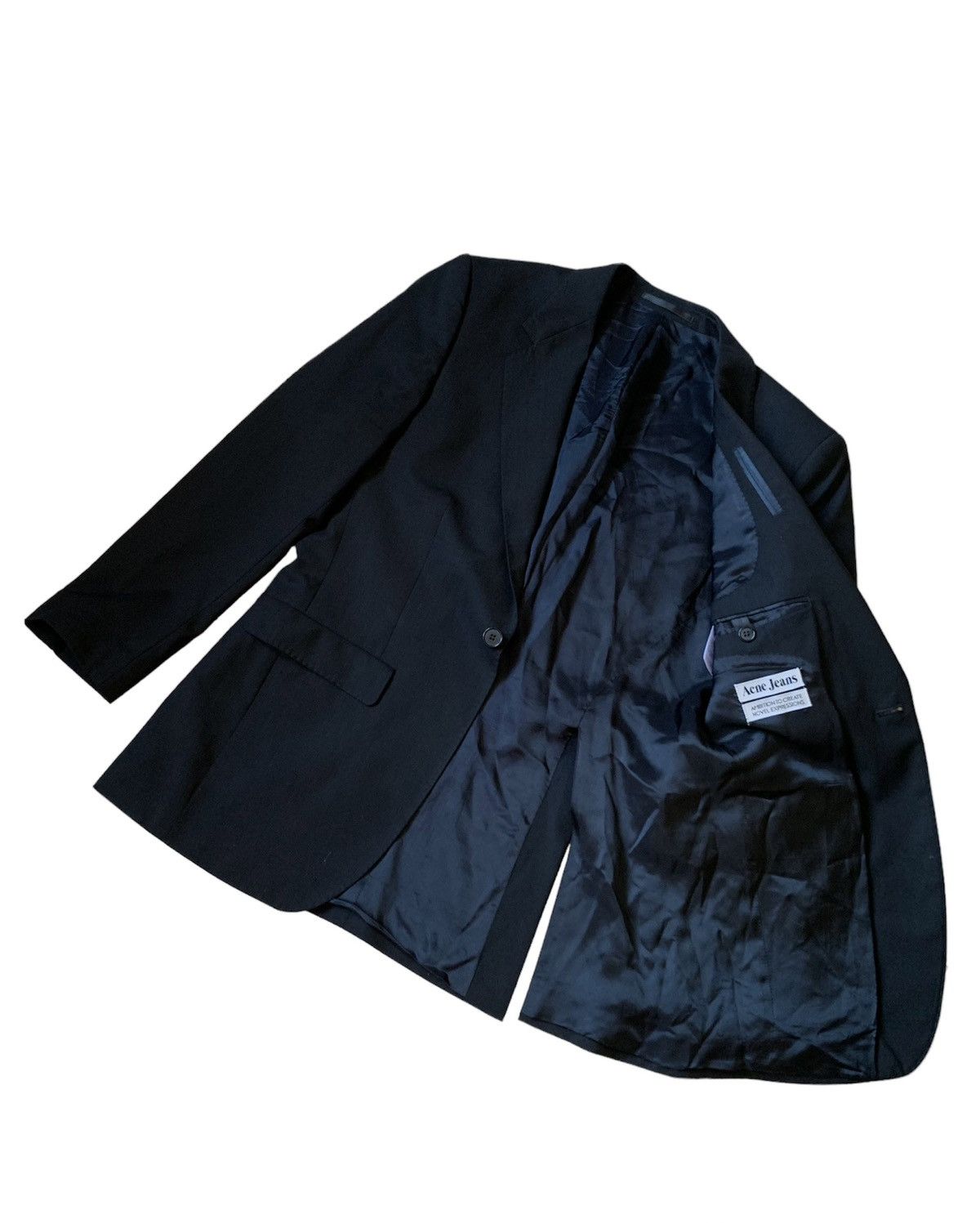 Acne Studios SS 08 Acne aktie jacket 1 black one button blazer Size 46R - 3 Thumbnail