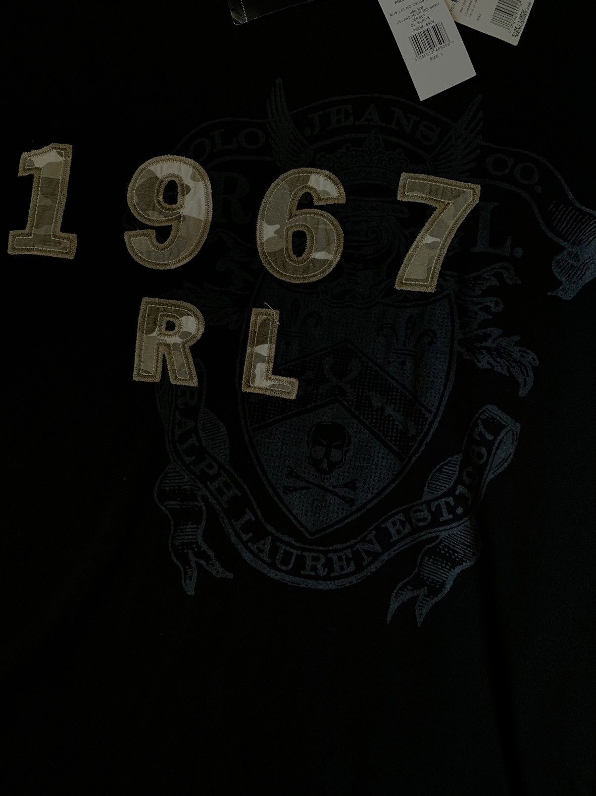 Other BNWT Ralph Lauren Polo Jeans black longsleeve print tee Size US L / EU 52-54 / 3 - 3 Thumbnail