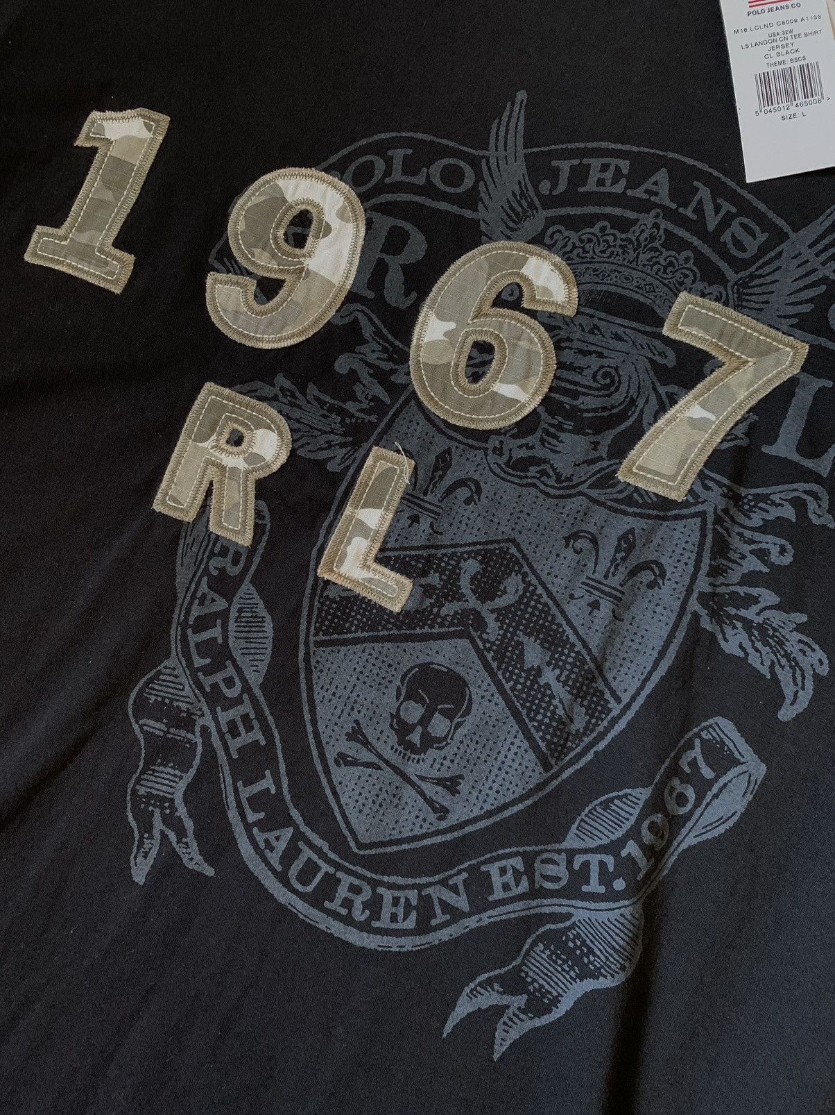 Other BNWT Ralph Lauren Polo Jeans black longsleeve print tee Size US L / EU 52-54 / 3 - 4 Thumbnail