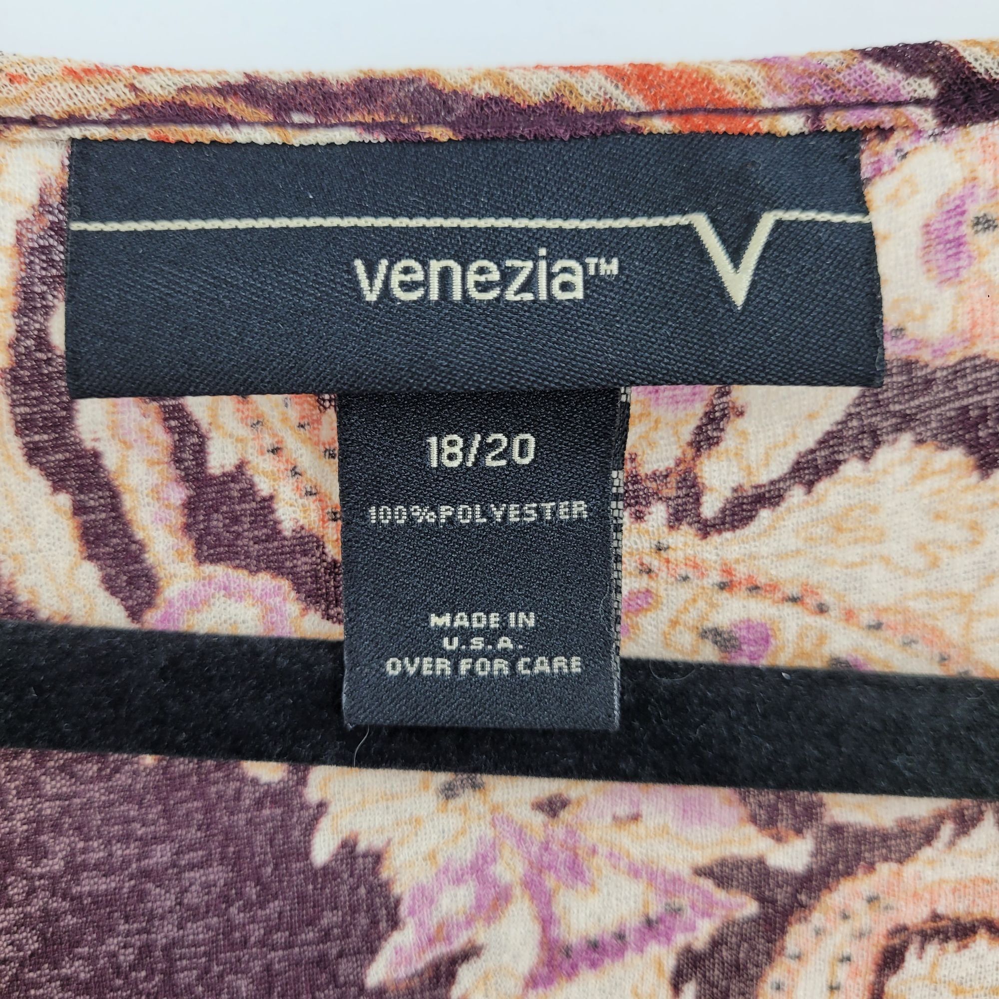 Vintage 90's Venezia Top Plus Size 18/20 Blouse Plum Paisley Size 3XL / US 20-22 - 12 Thumbnail