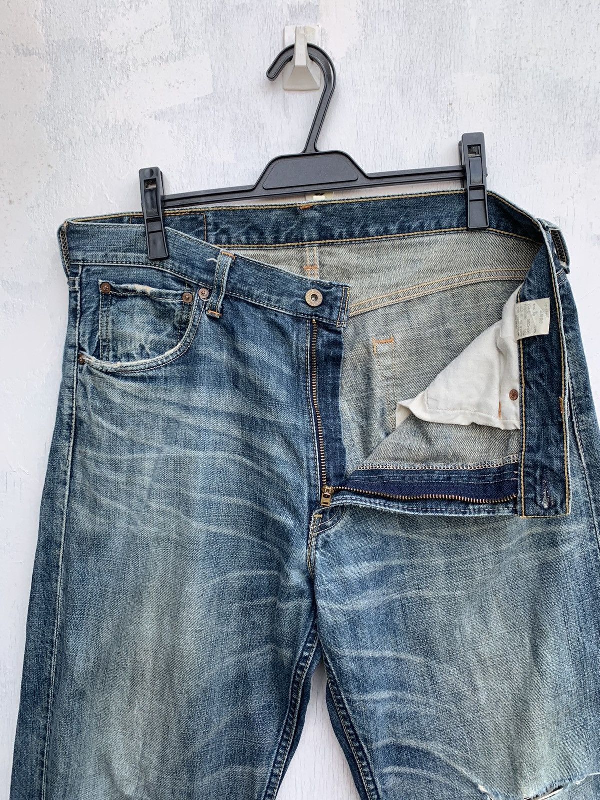 Levi's Vintage 90s Levis 503 Distressed Denim Japan Size US 34 / EU 50 - 12 Thumbnail