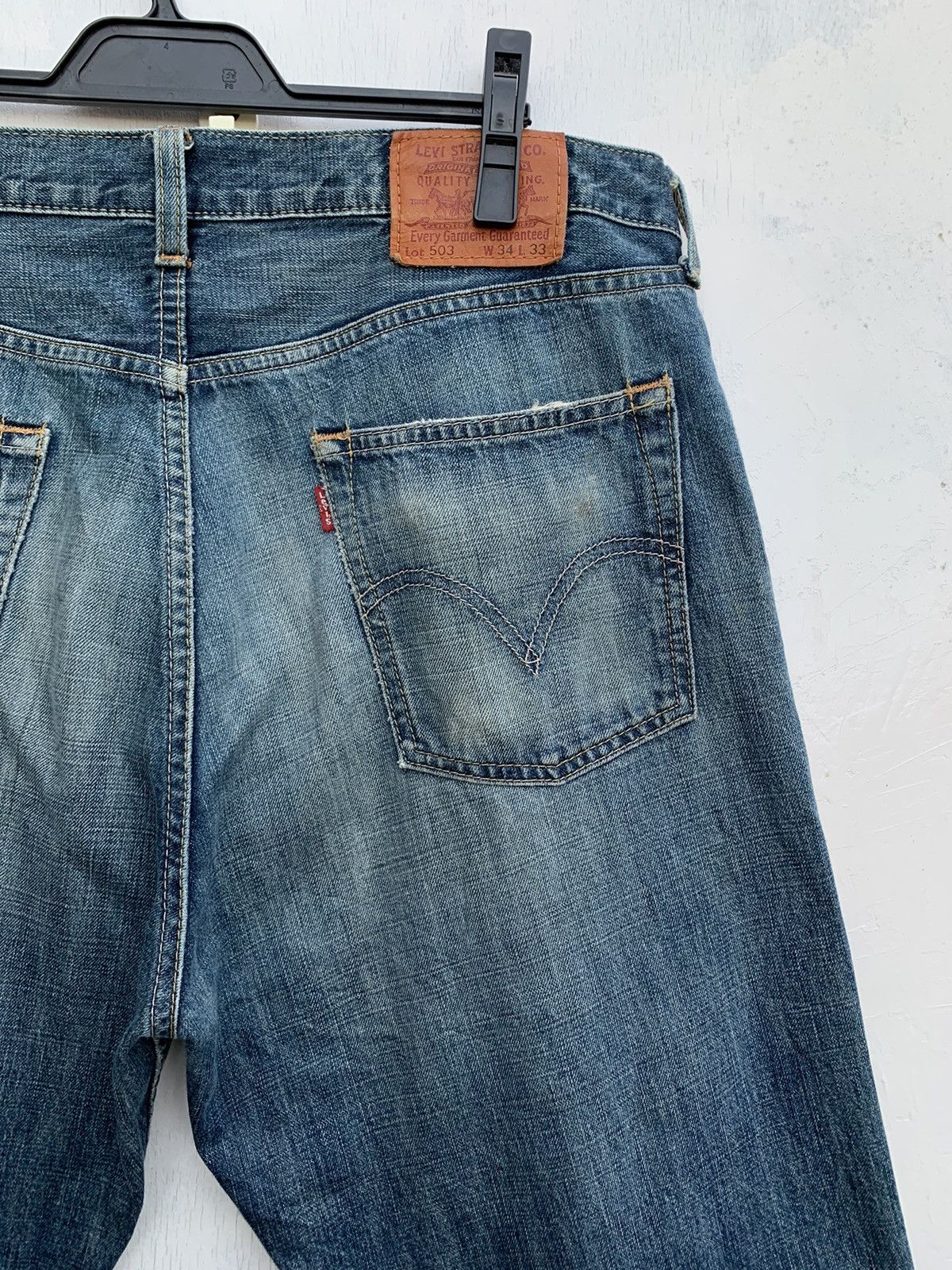 Levi's Vintage 90s Levis 503 Distressed Denim Japan Size US 34 / EU 50 - 19 Thumbnail