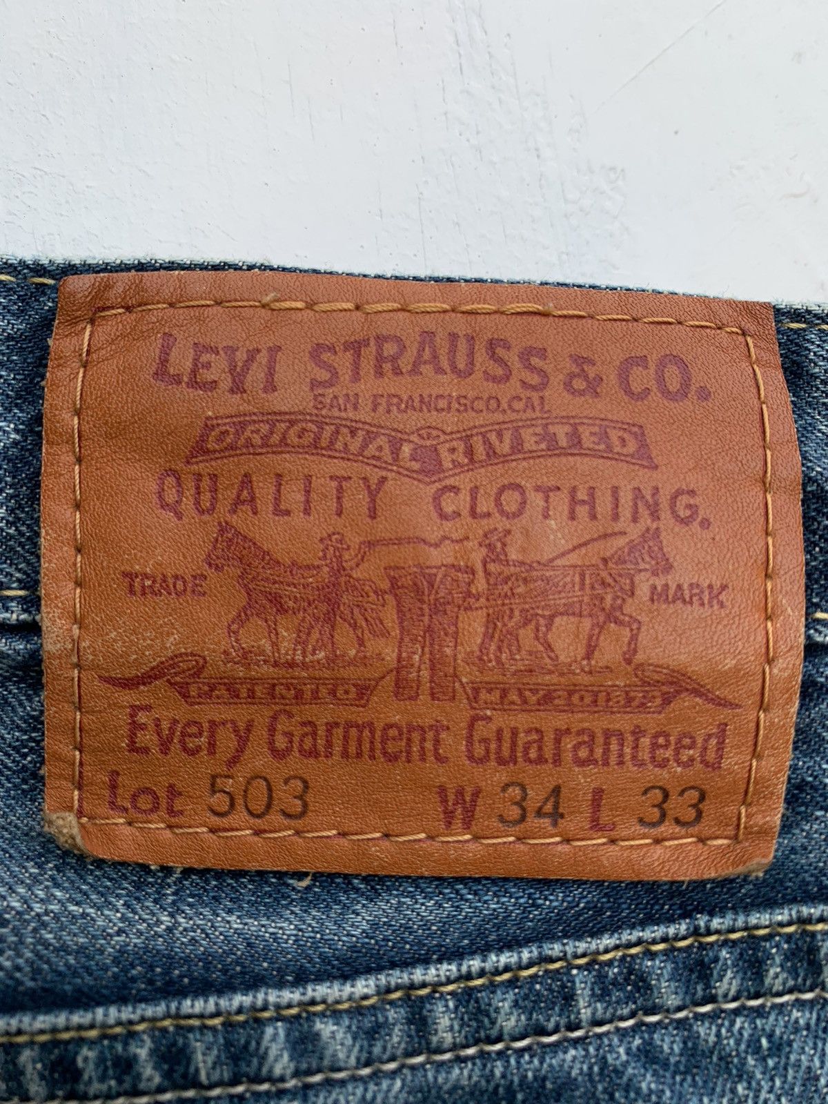 Levi's Vintage 90s Levis 503 Distressed Denim Japan Size US 34 / EU 50 - 21 Thumbnail