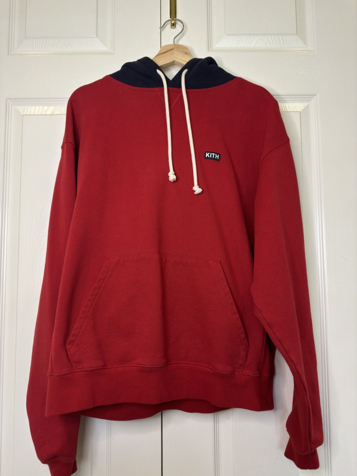 Kith Kith Red Color Block Hoodie | Grailed