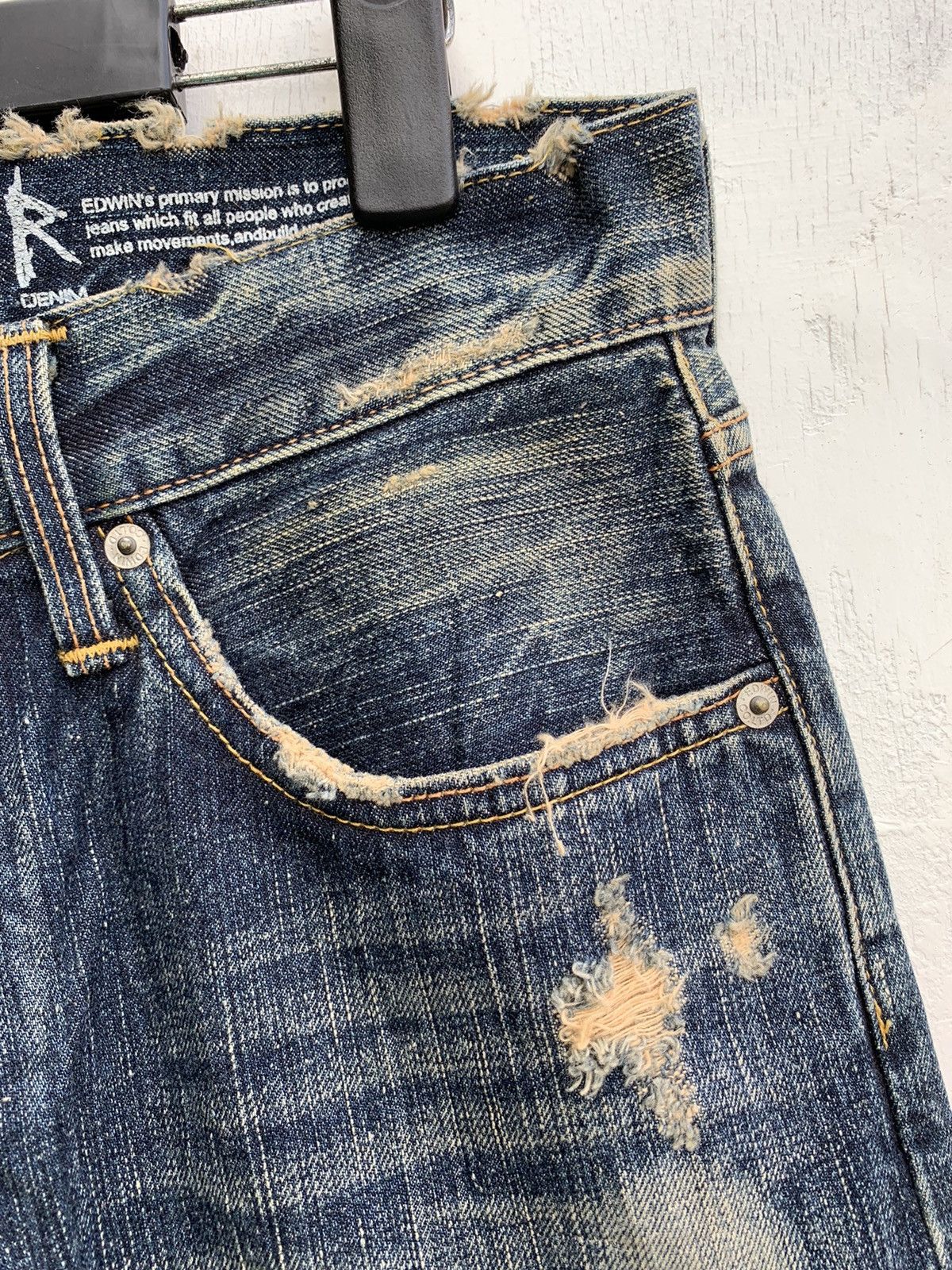 Edwin × Vintage Japanese Brand Edwin 503 R Distressed Denim Size US 32 / EU 48 - 8 Thumbnail