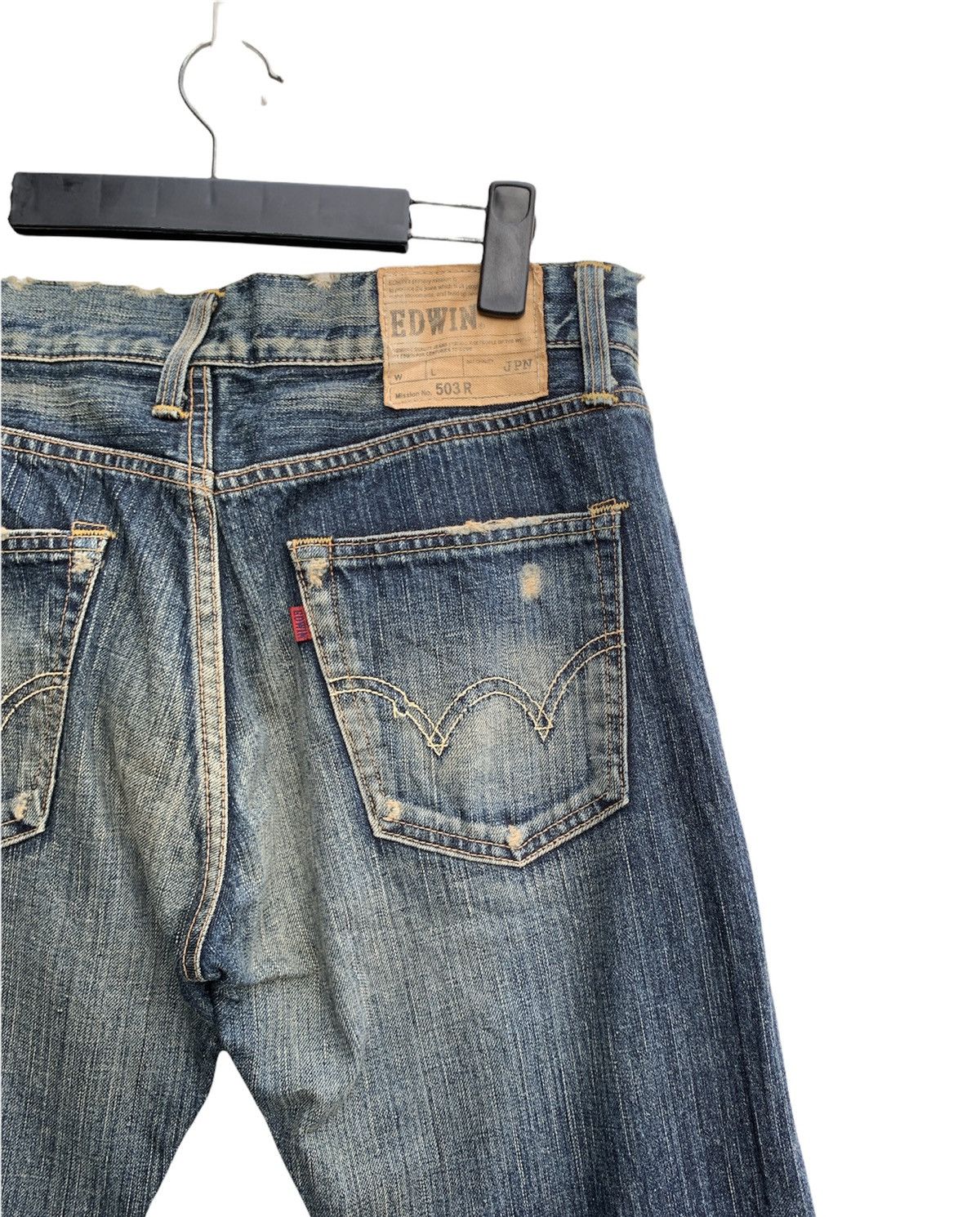 Edwin × Vintage Japanese Brand Edwin 503 R Distressed Denim Size US 32 / EU 48 - 19 Thumbnail