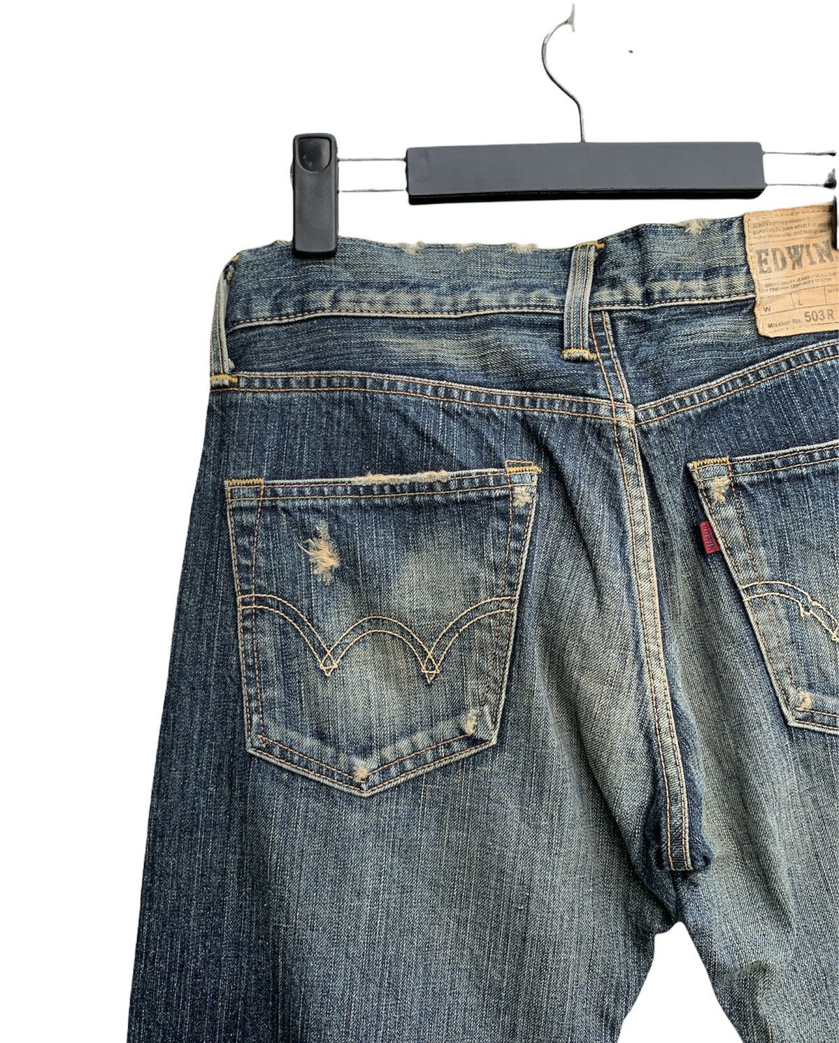 Edwin × Vintage Japanese Brand Edwin 503 R Distressed Denim Size US 32 / EU 48 - 18 Thumbnail