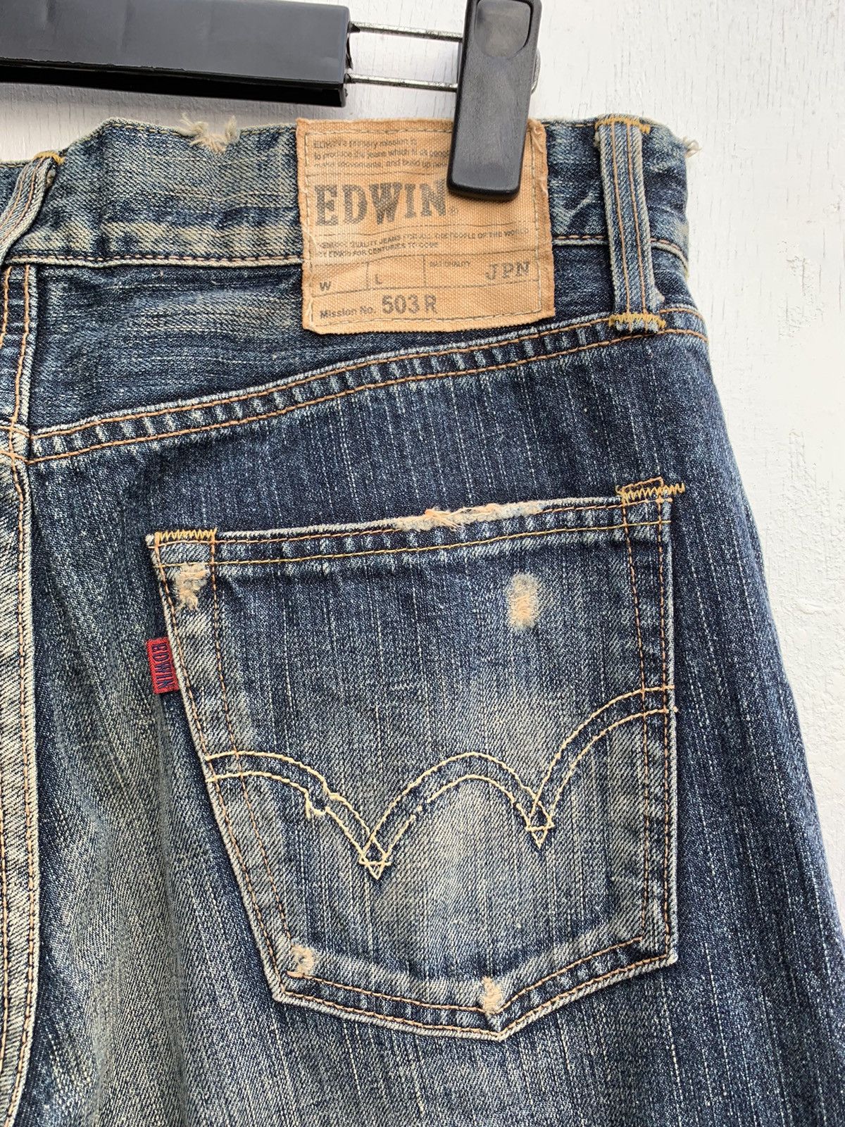 Edwin × Vintage Japanese Brand Edwin 503 R Distressed Denim Size US 32 / EU 48 - 21 Thumbnail